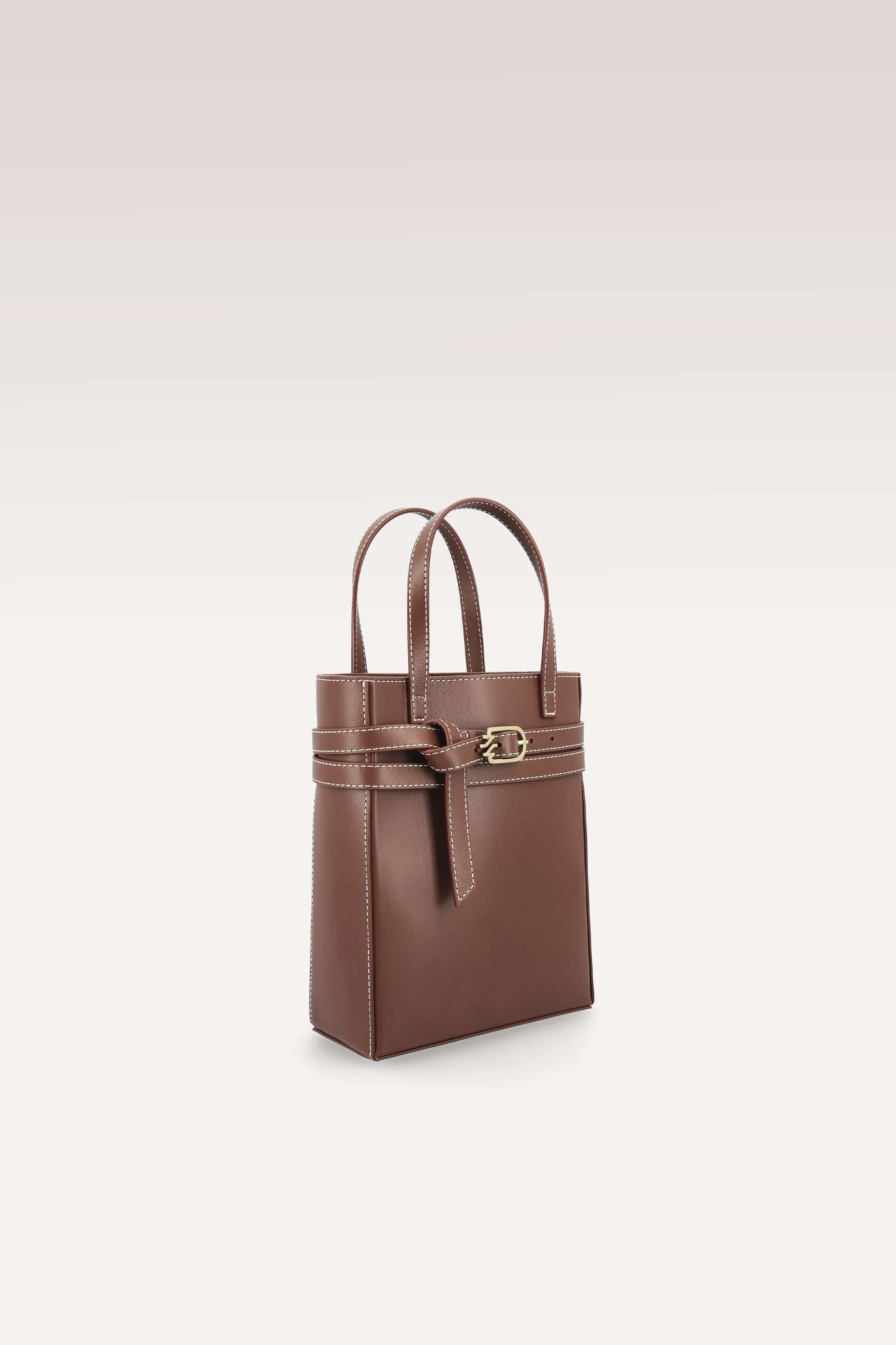 BORSA A TRACOLLA CARRIE IN PELLE NAPPA CASTAGNO