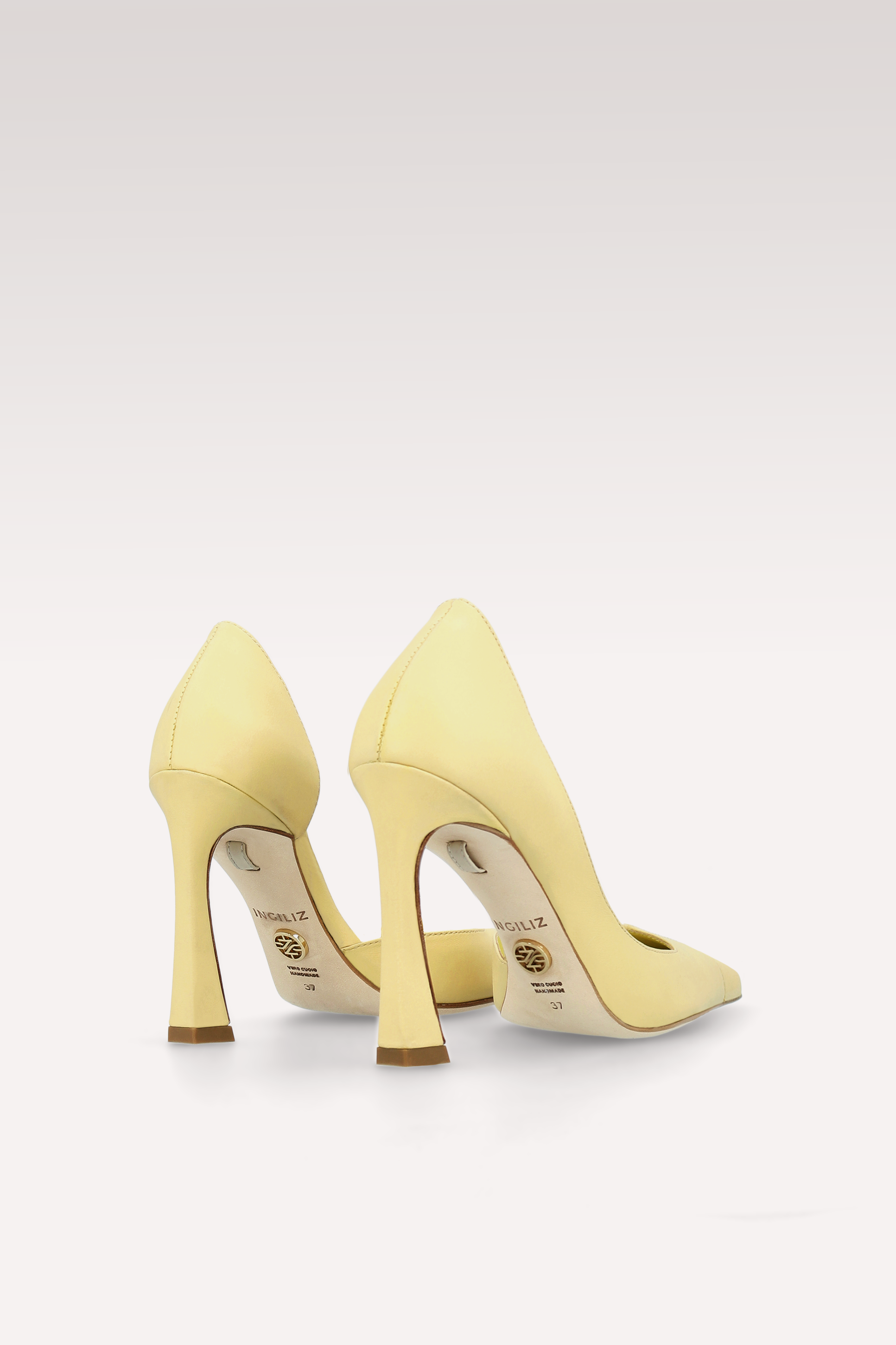 VESPER PASTEL YELLOW LEATHER PUMPS