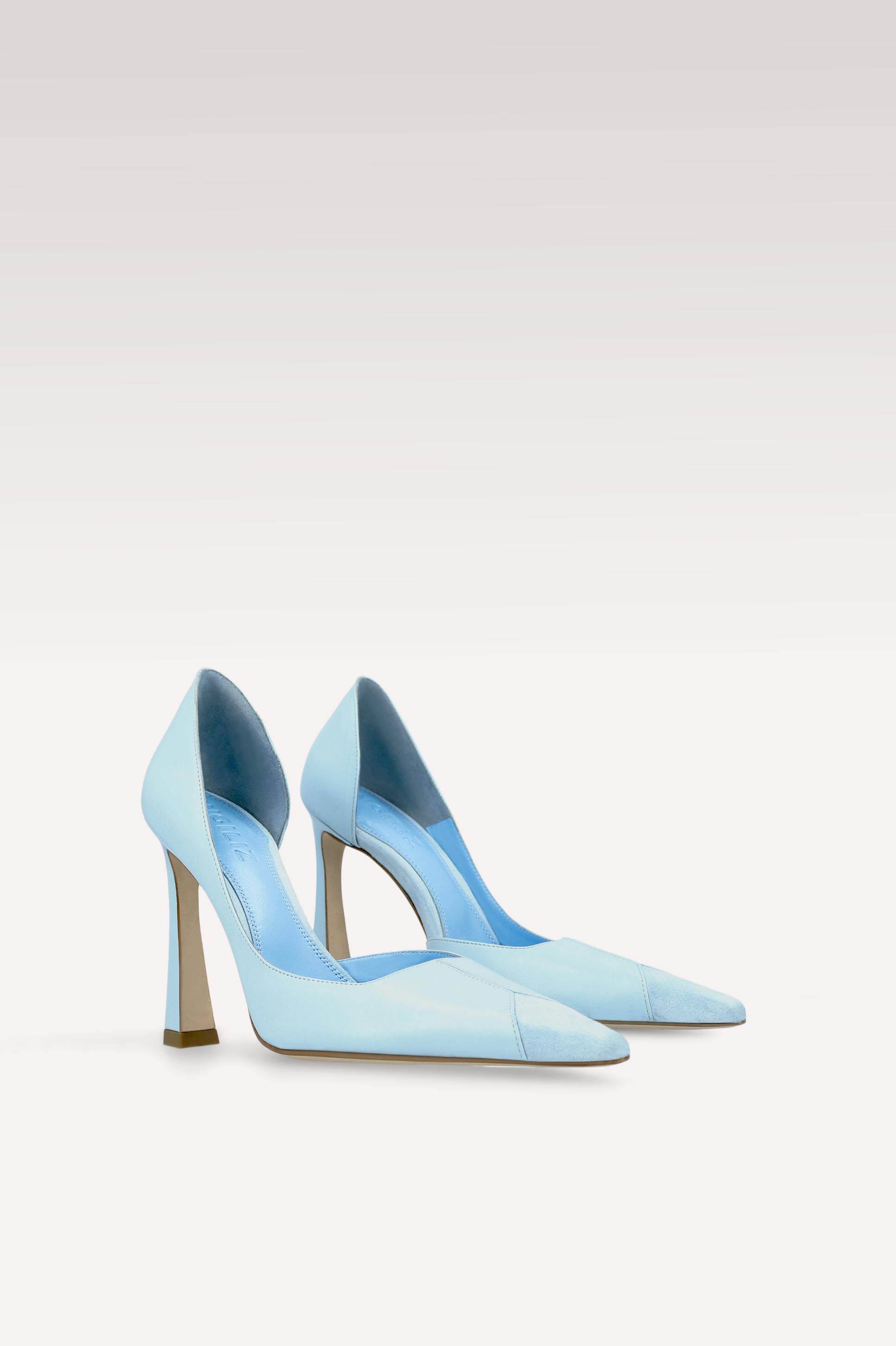 VESPER POWDER BLUE LEATHER AND SUEDE LEATHER PUMPS