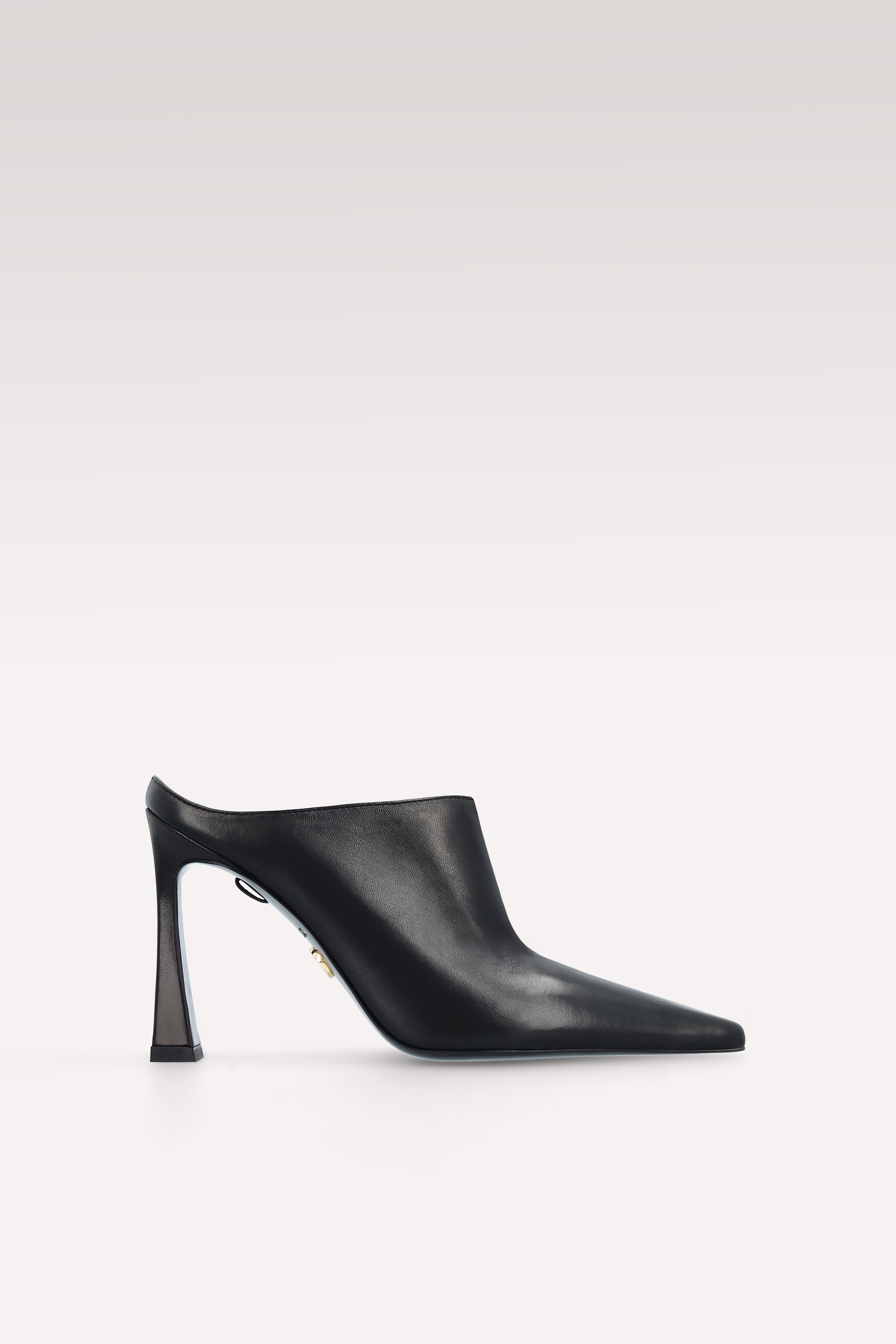 VEIL BLACK LEATHER MULES