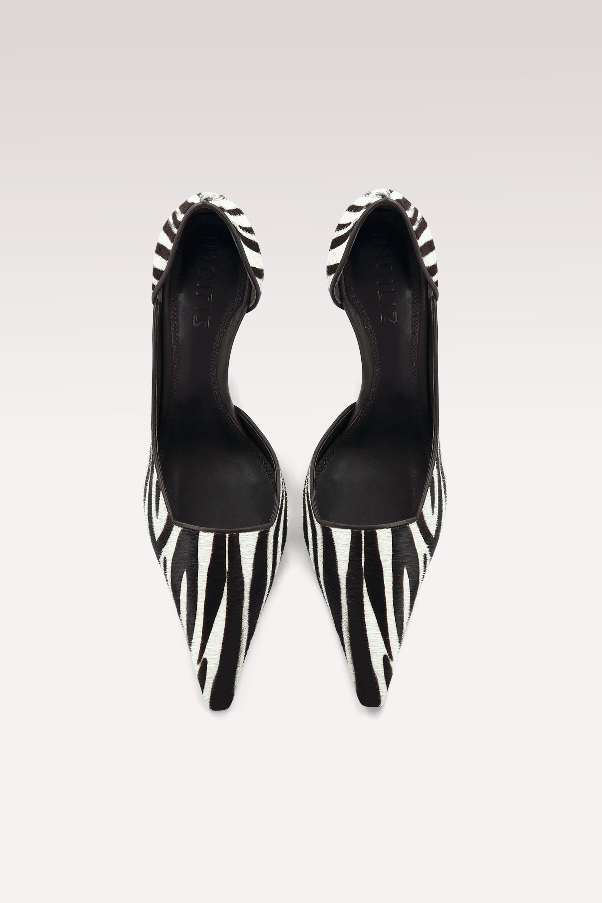 VERTEX ZEBRA PRINT CALF HAIR LEATHER PUMPS AND MILLY BLACK NAPPA LEATHER MINI BAG