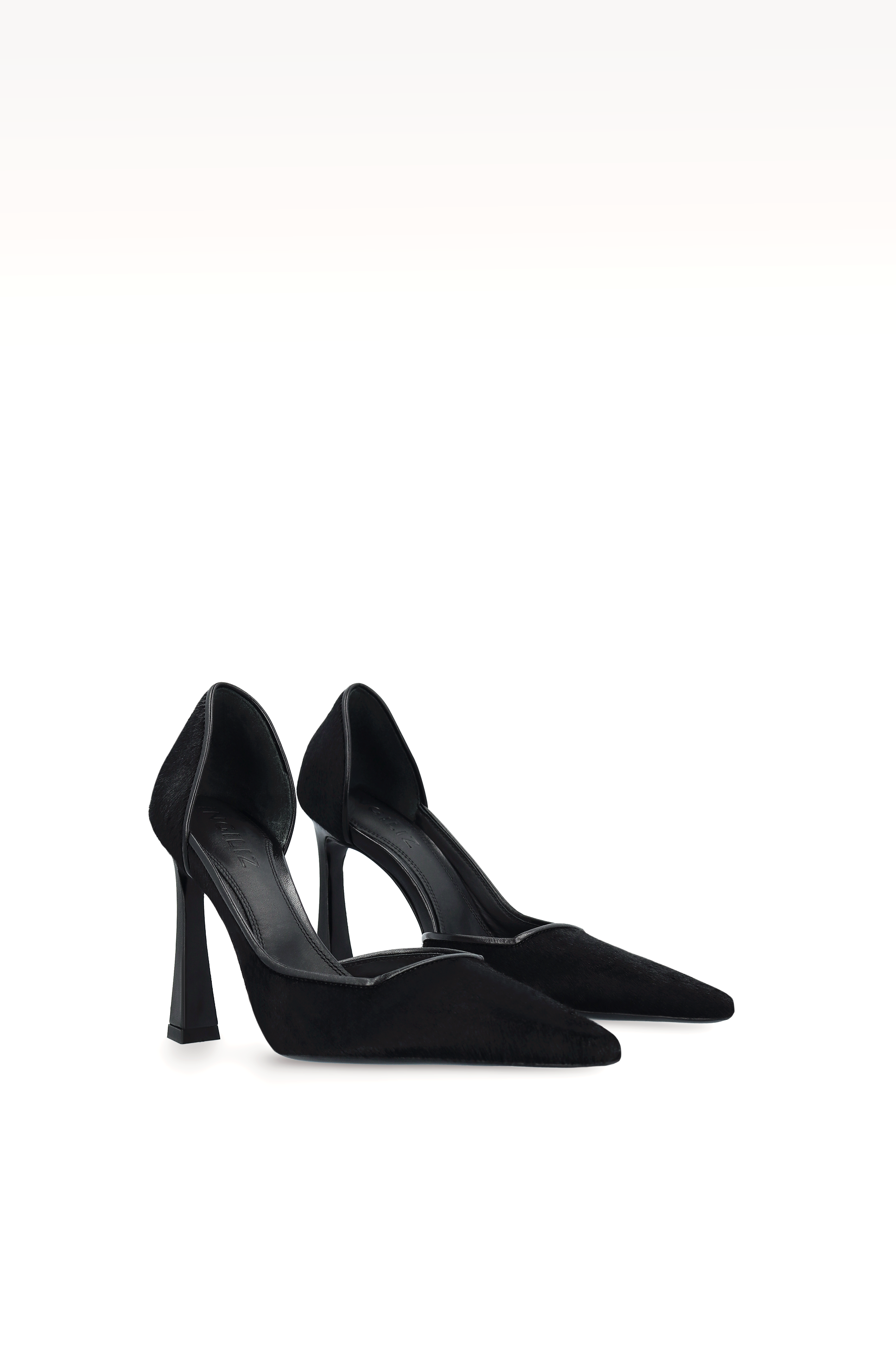 VERTEX BLACK CALF HAIR LEATHER PUMPS
