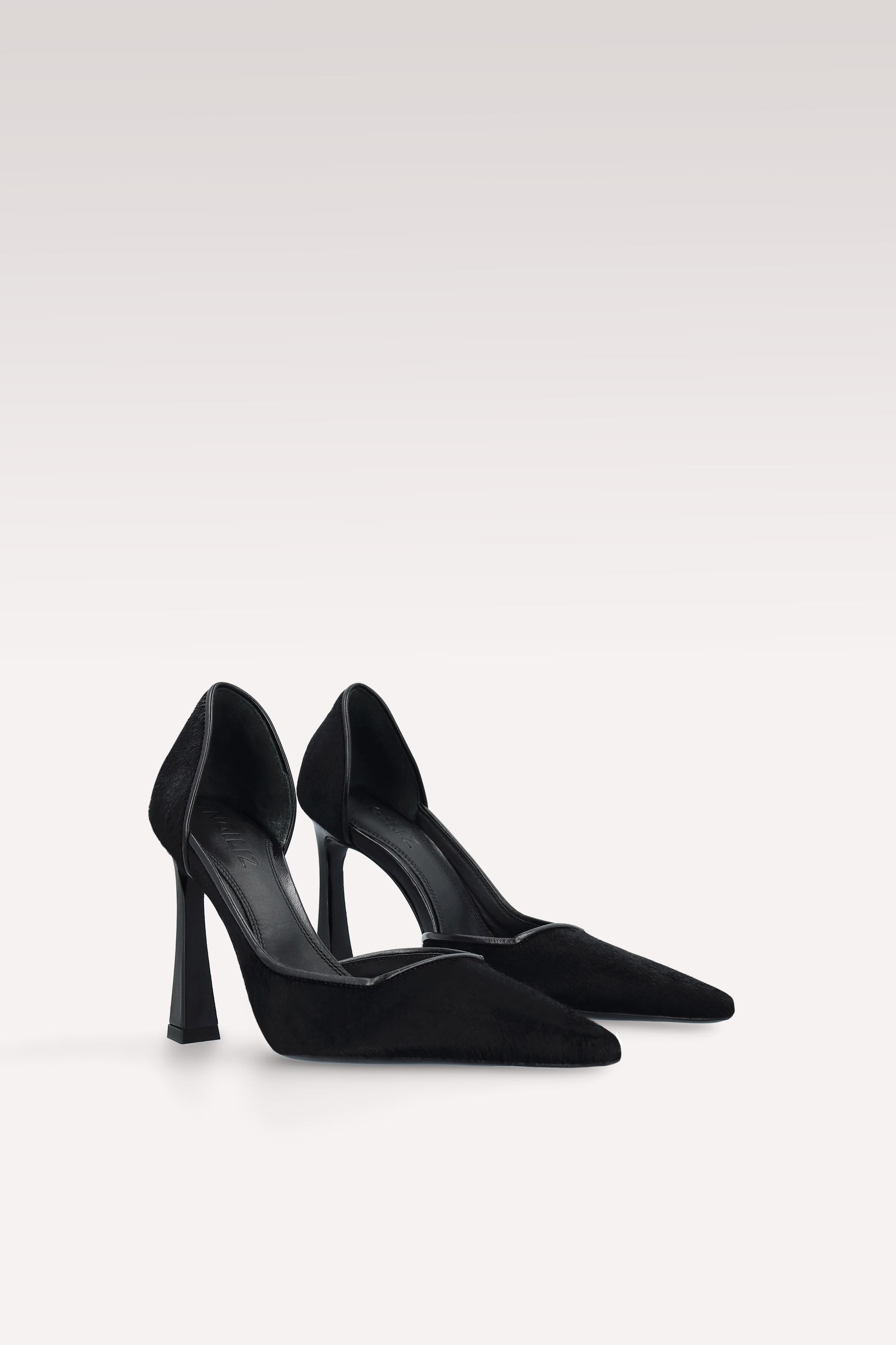 VERTEX BLACK CALF HAIR LEATHER PUMPS