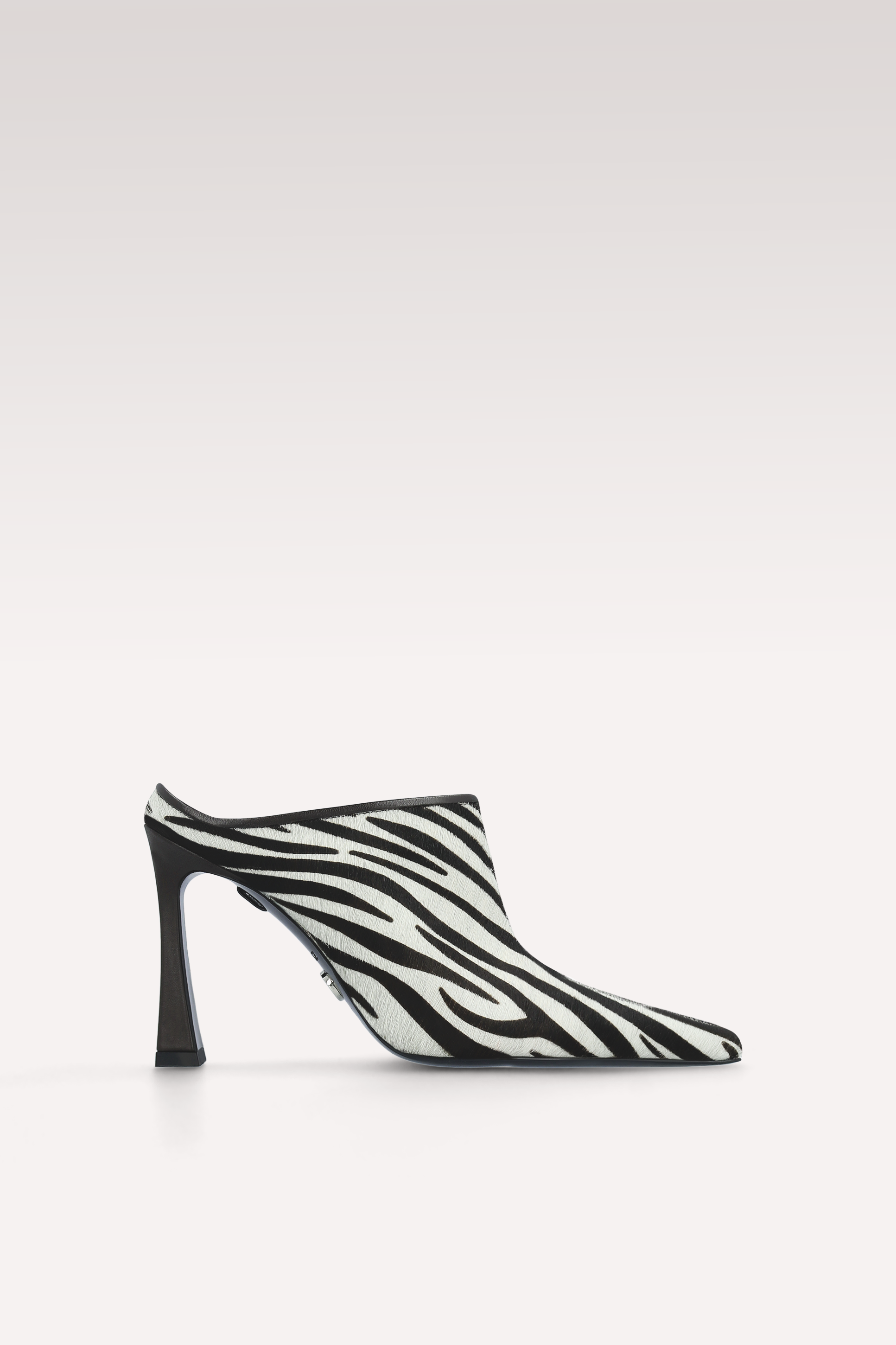 VALE ZEBRA PRINT CALF HAIR LEATHER MULES