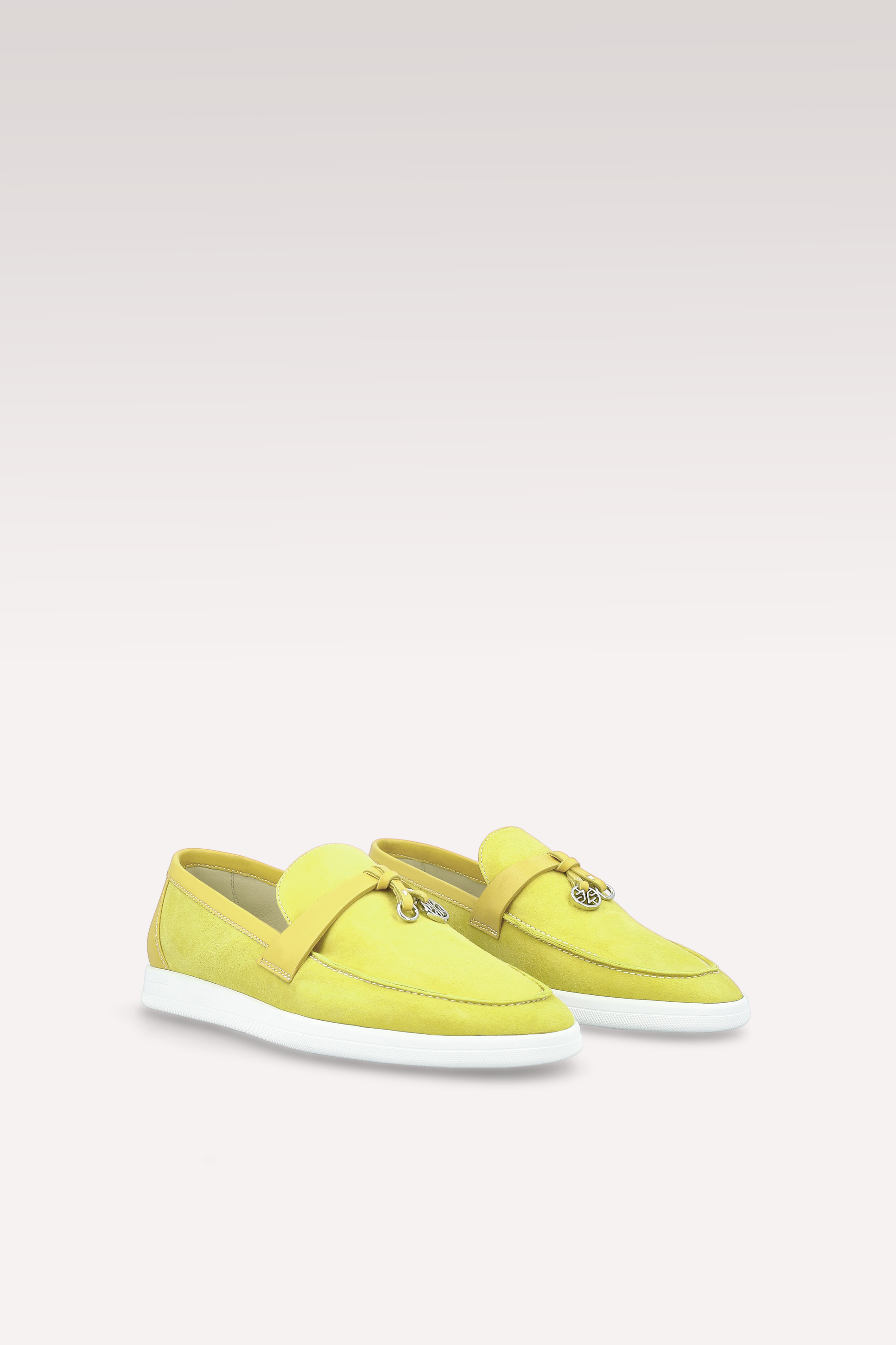 PRIVE YELLOW SUEDE AND LEATHER LOAFERS