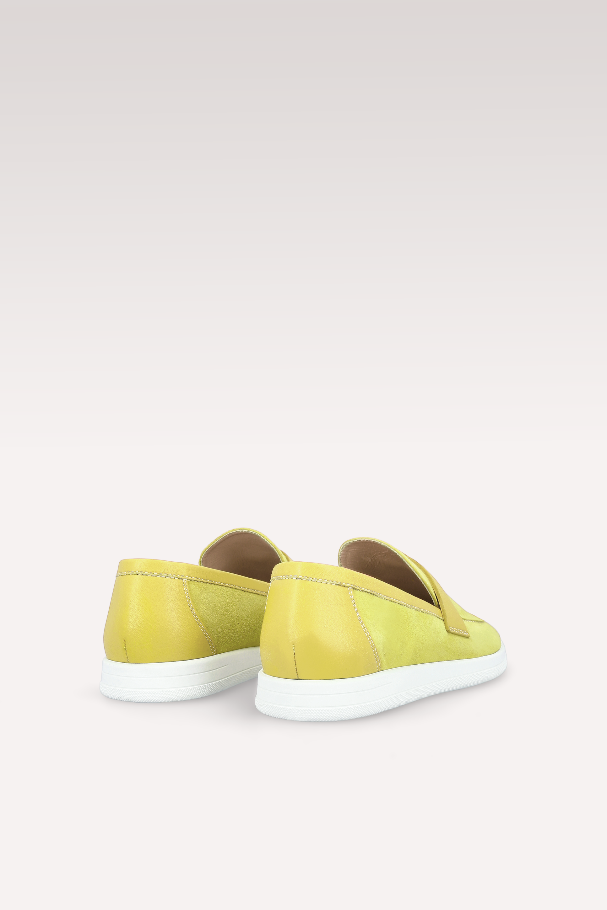 PRIVE YELLOW SUEDE AND LEATHER LOAFERS