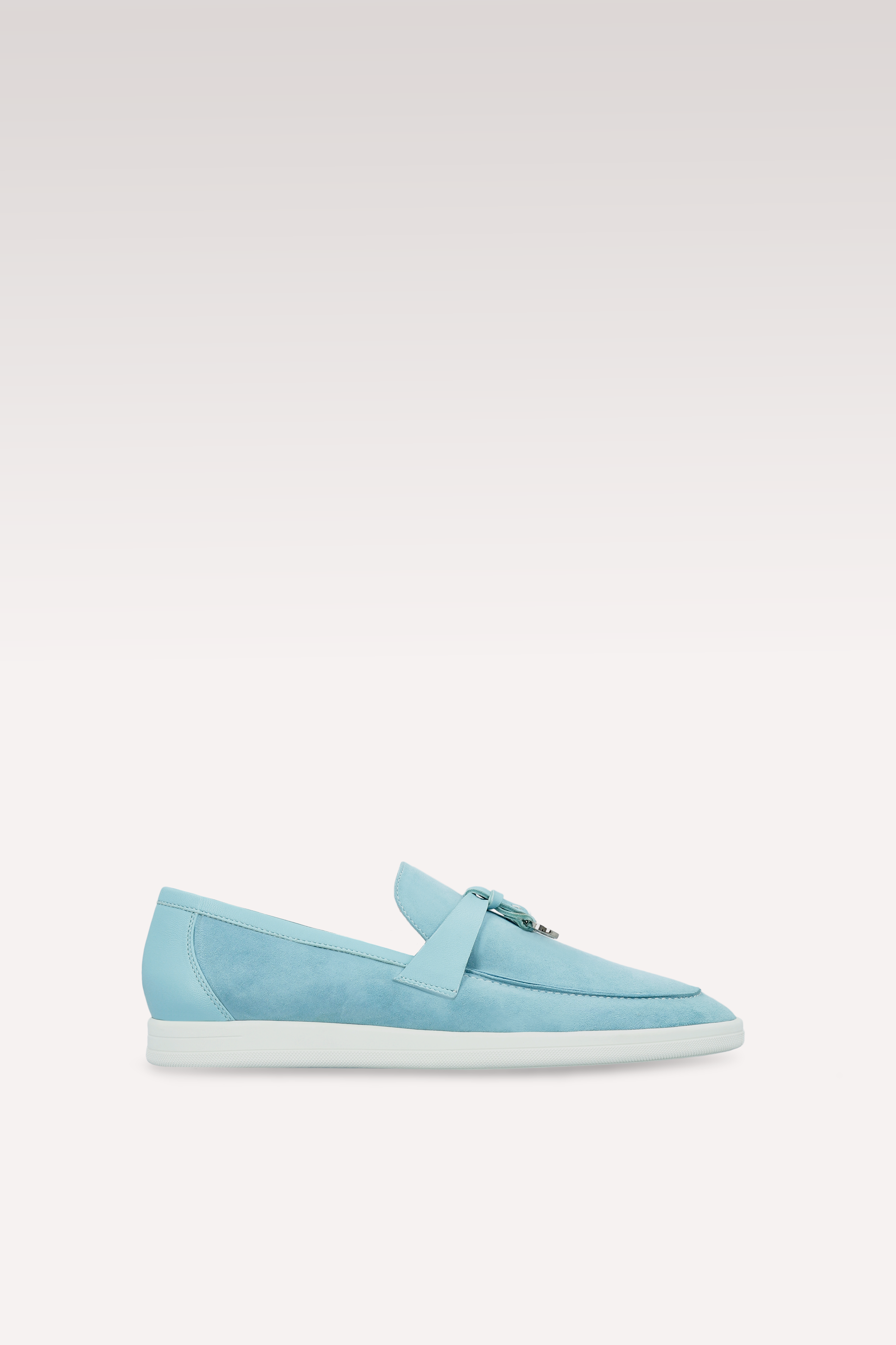 PRIVE SKY BLUE SUEDE AND LEATHER LOAFERS
