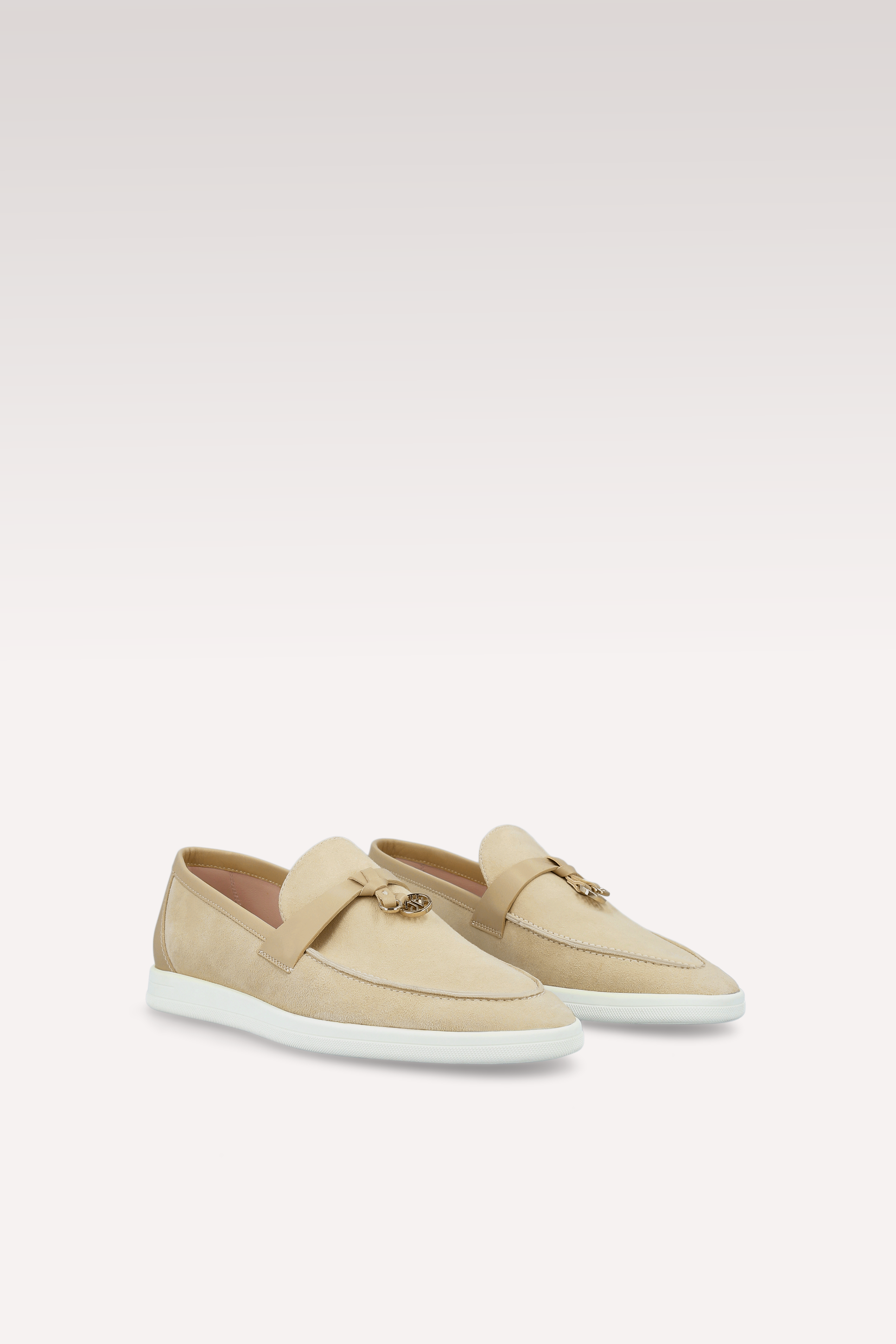 PRIVE NUDE SUEDE AND LEATHER LOAFERS/ CIPRO 7026  БЕЖ