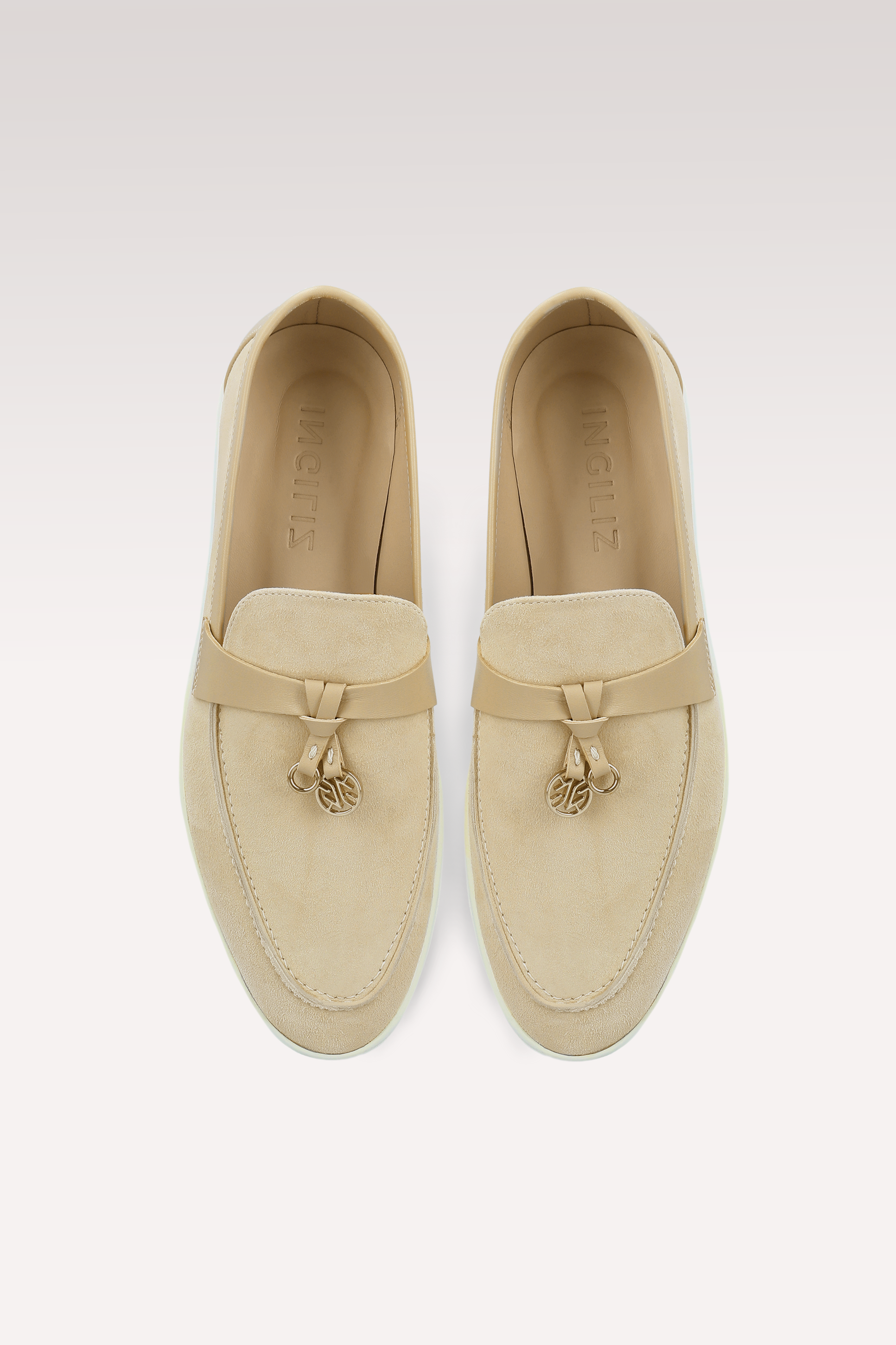 PRIVE NUDE SUEDE AND LEATHER LOAFERS/ CIPRO 7026  БЕЖ