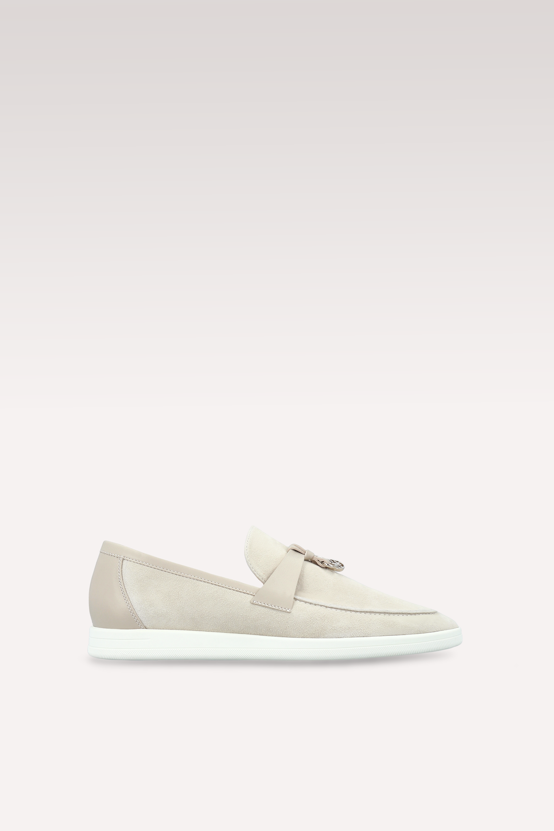 PRIVE OF WHITE SUEDE AND LEATHER LOAFERS