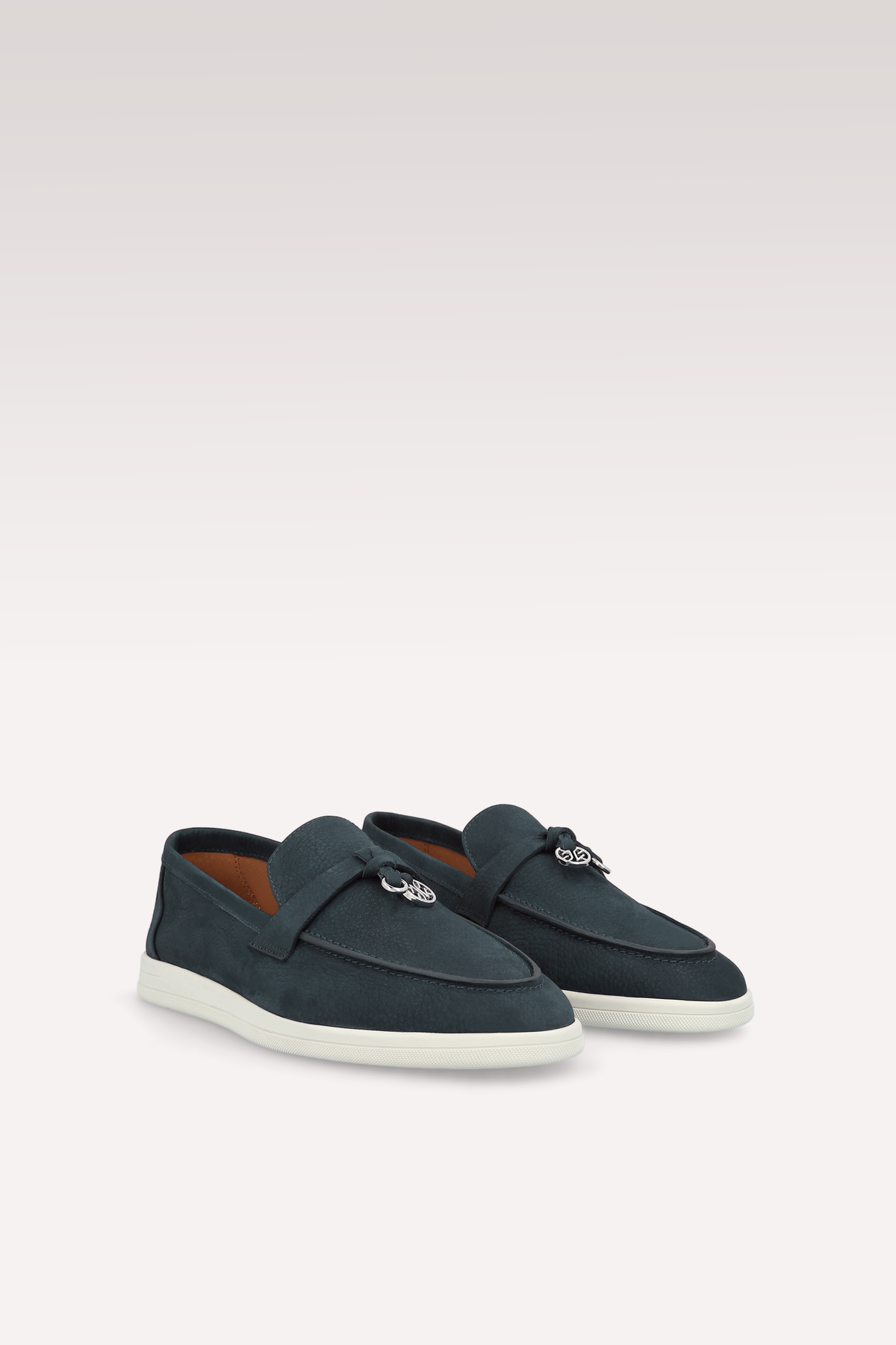 PRIVE DARK BLUE NUBUCK SUEDE LEATHER LOAFERS
