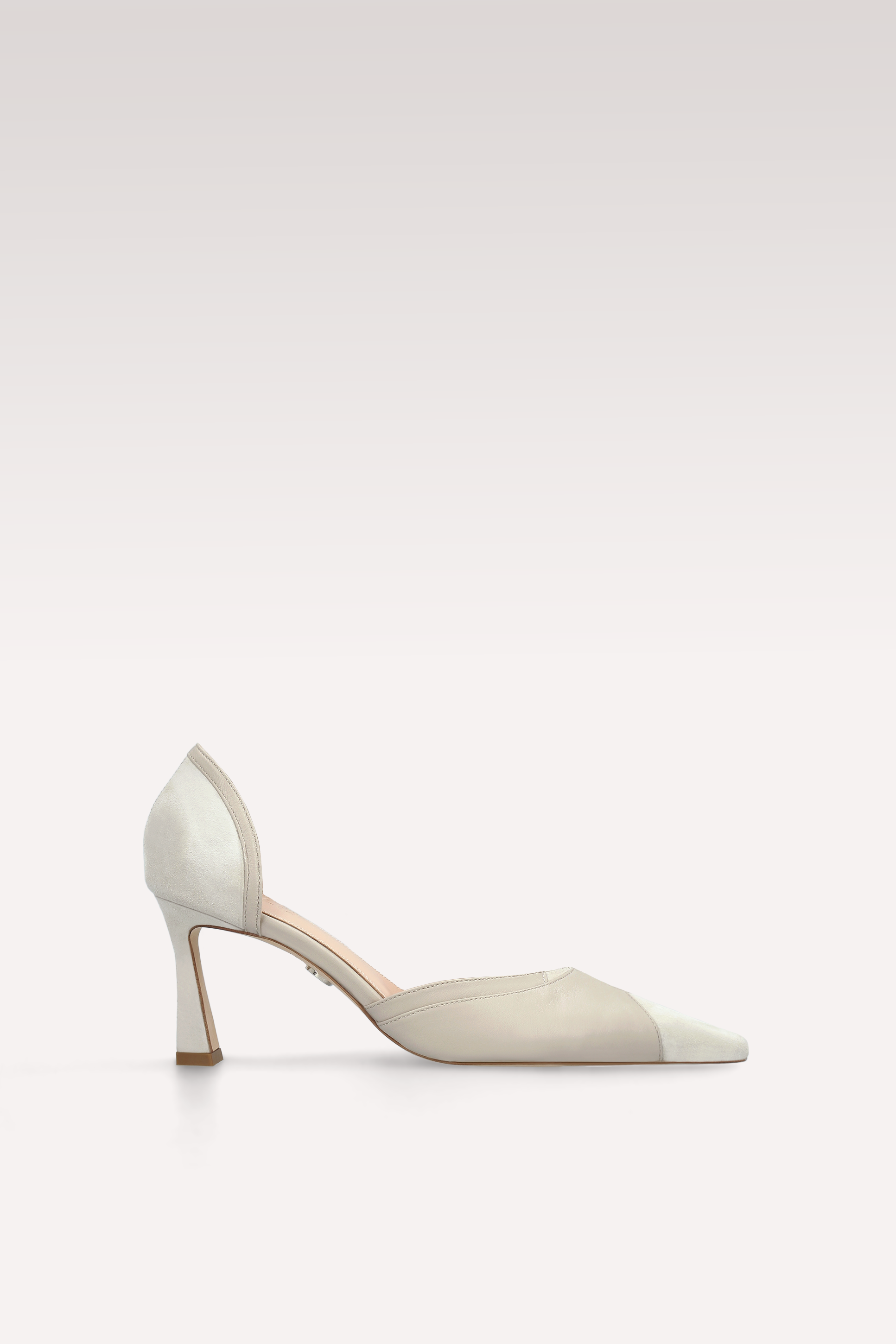 MERYL OFF-WHITE SUEDE AND LEATHER PUMPS