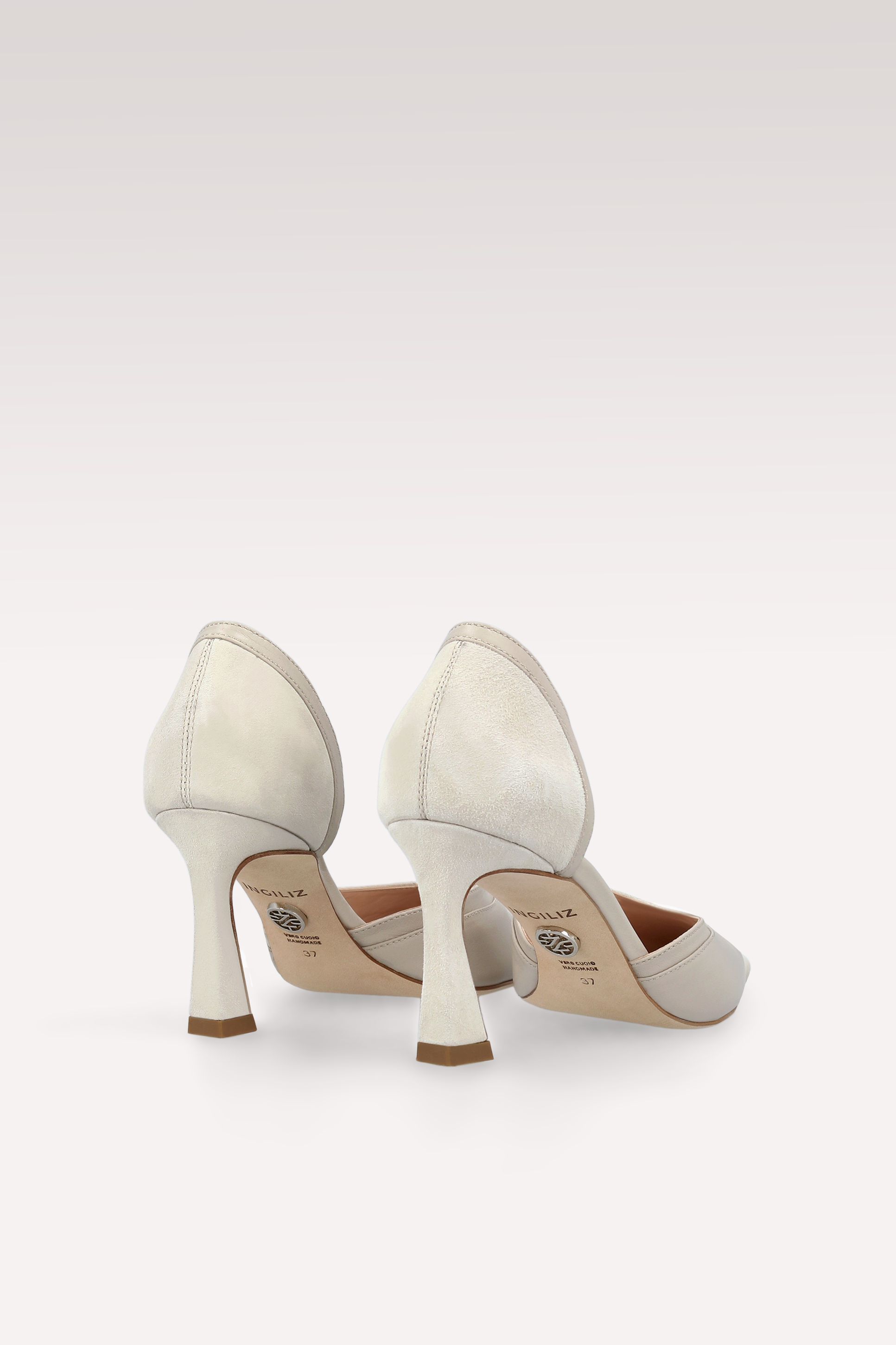MERYL OFF-WHITE SUEDE AND LEATHER PUMPS