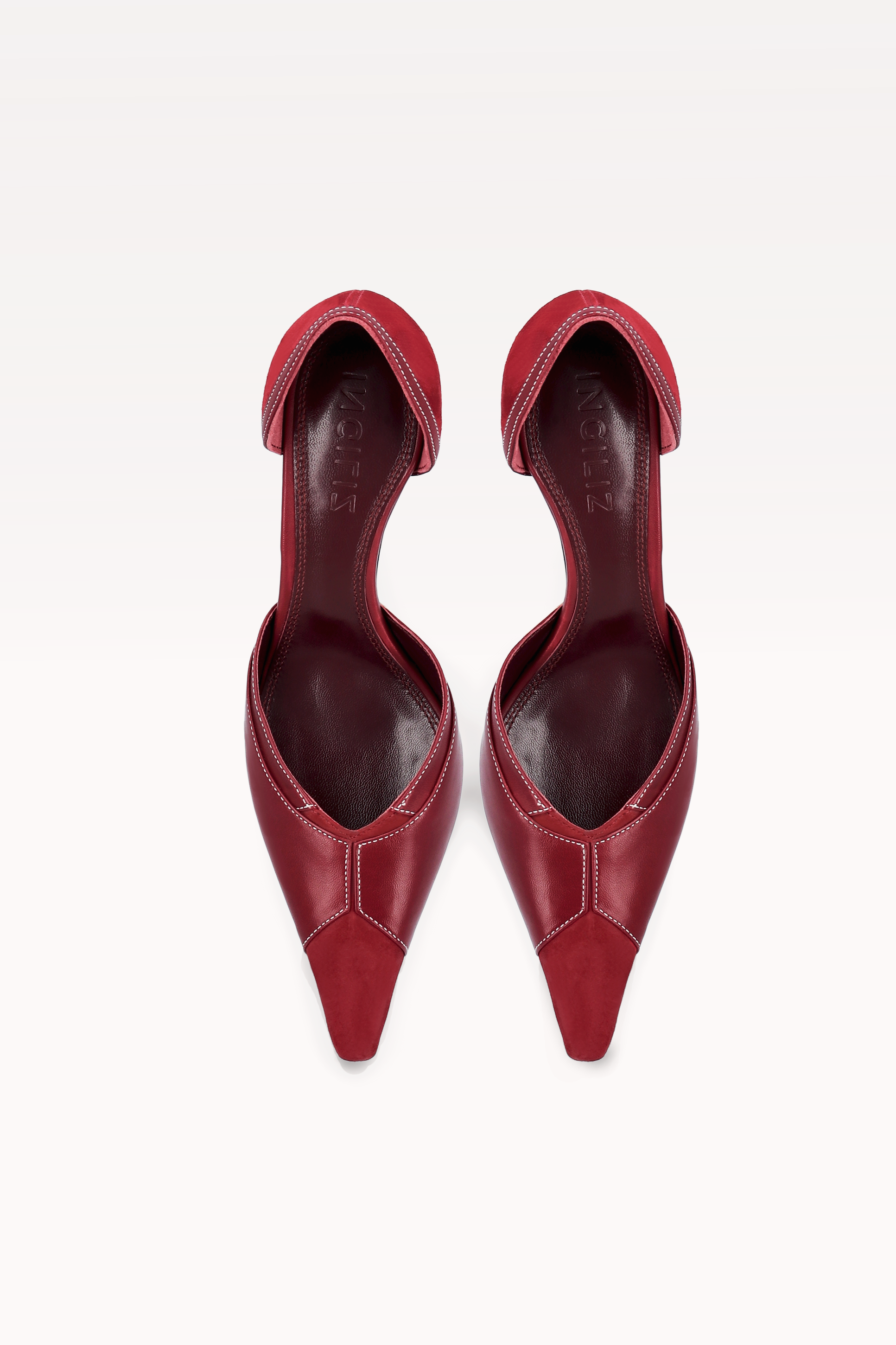 MERYL BORDEAUX SUEDE AND LEATHER PUMPS