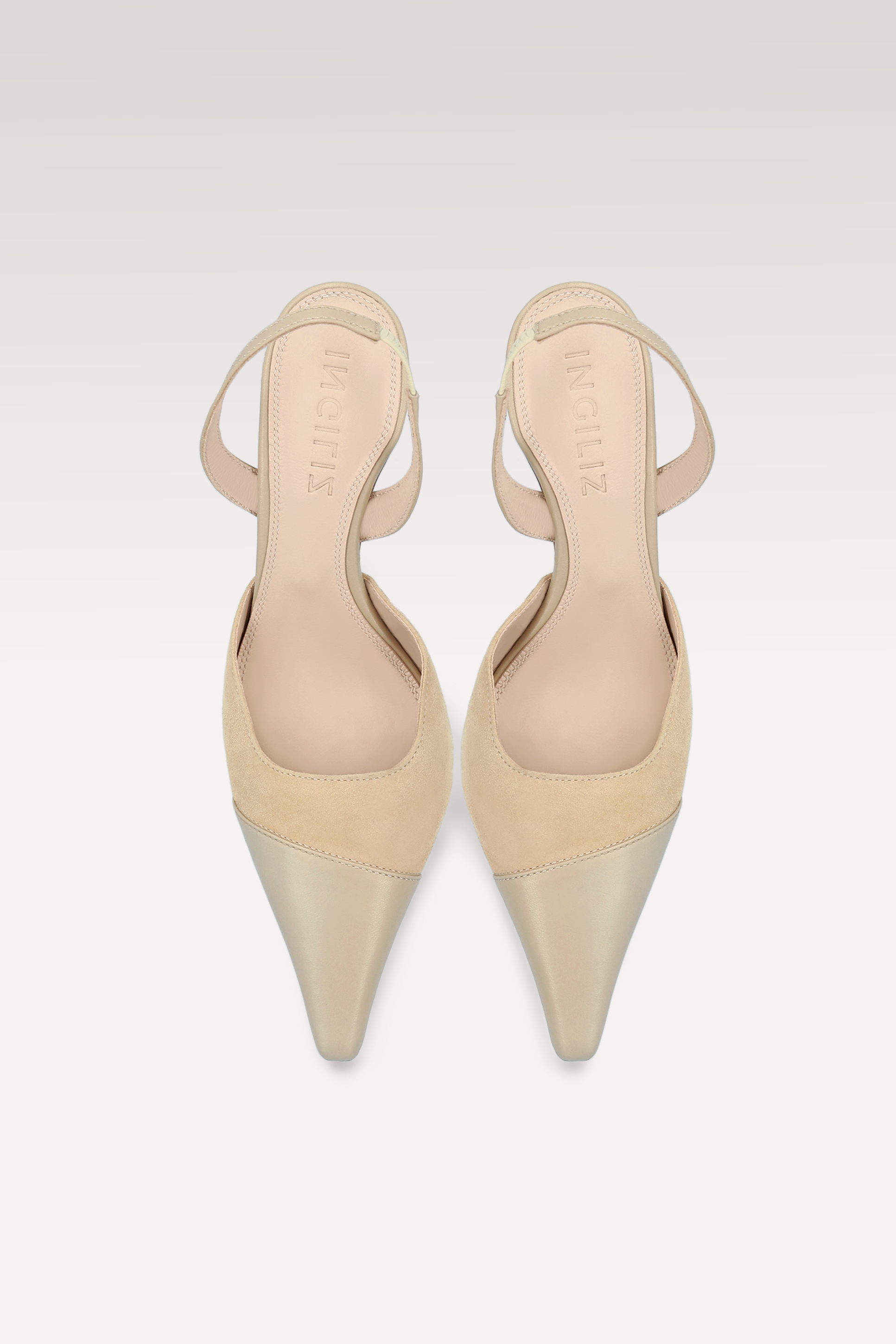 SLINGBACK JODIE IN CAMOSCIO E PELLE NUDA