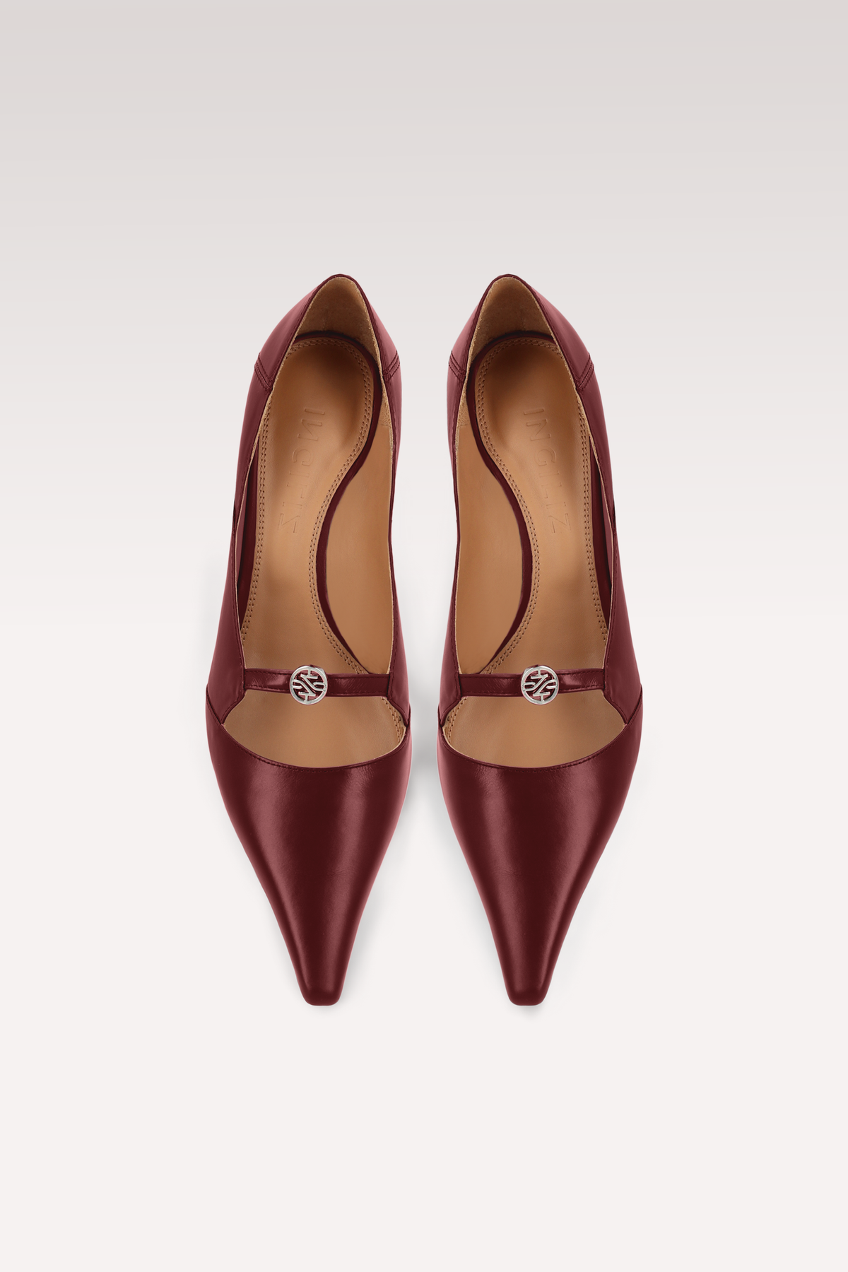AURA CHERRY LEATHER PUMPS