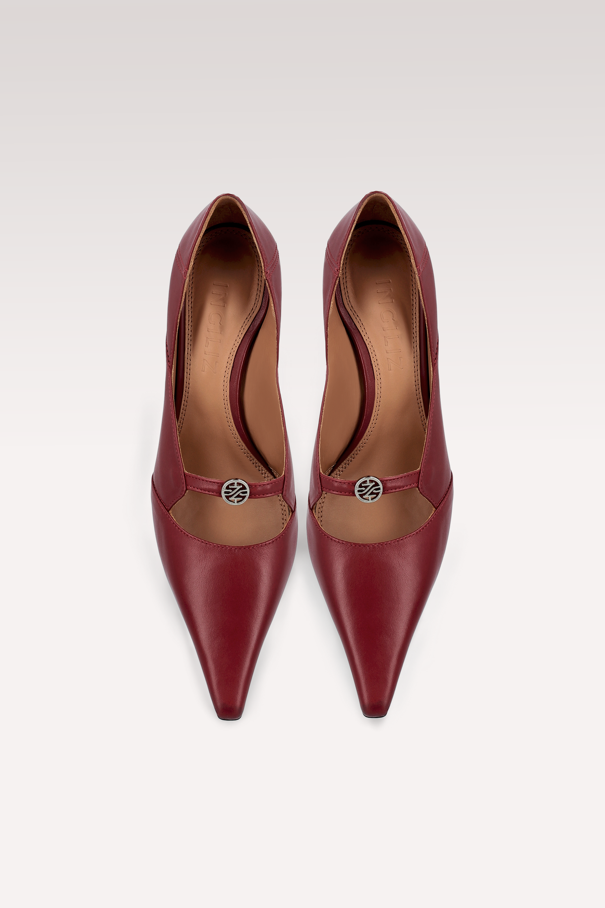 AURA CHERRY LEATHER PUMPS