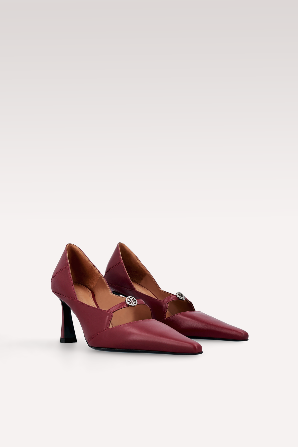 AURA CHERRY LEATHER PUMPS