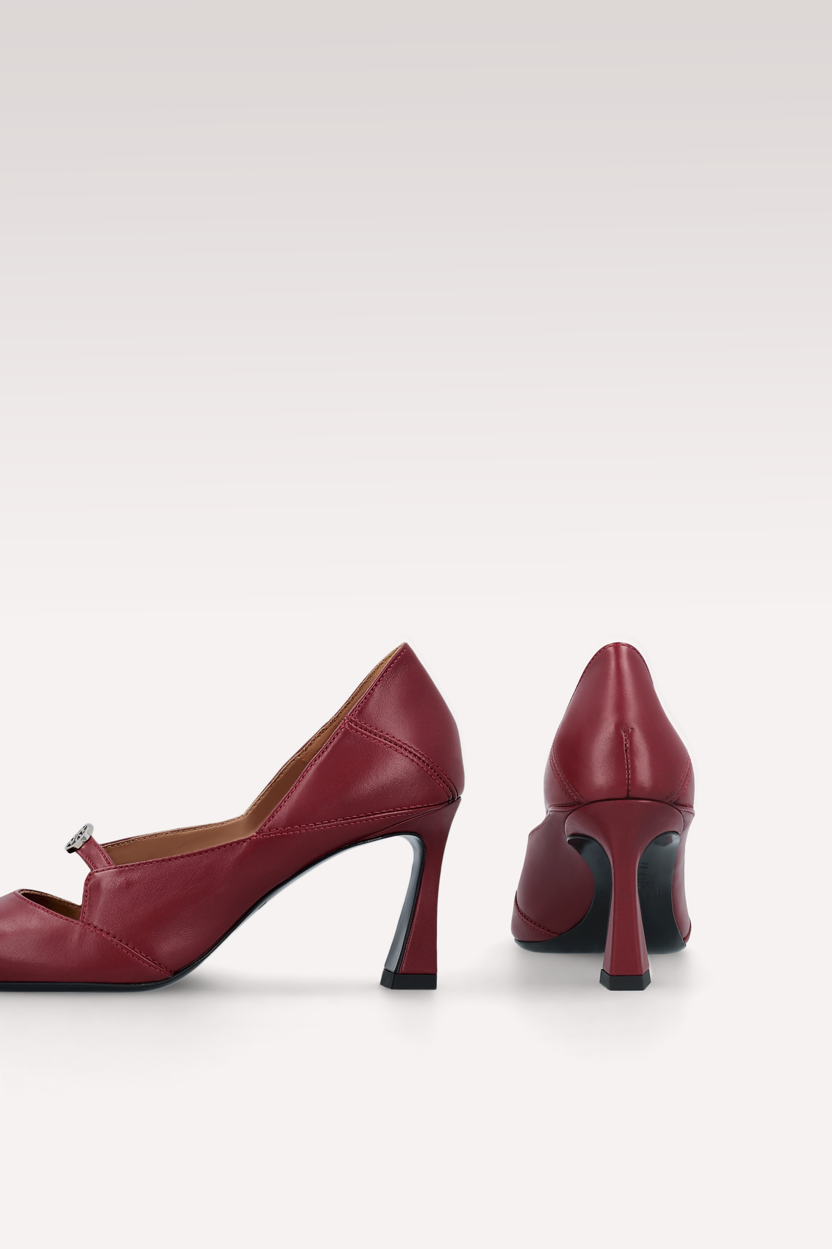 AURA CHERRY LEATHER PUMPS