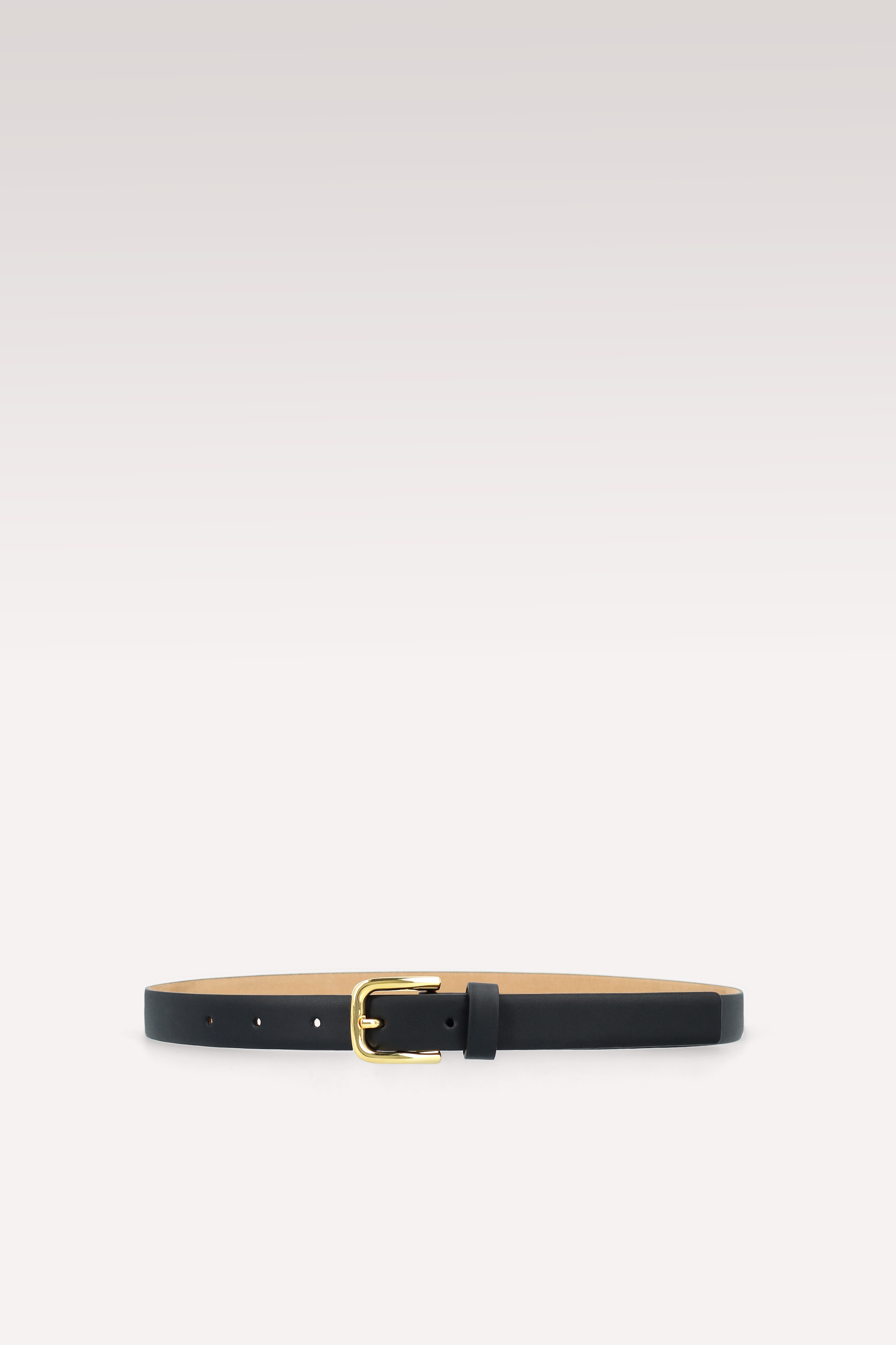 NERINA 20 MM GOLD BUCKLE AND BLACK LEATHER BELT