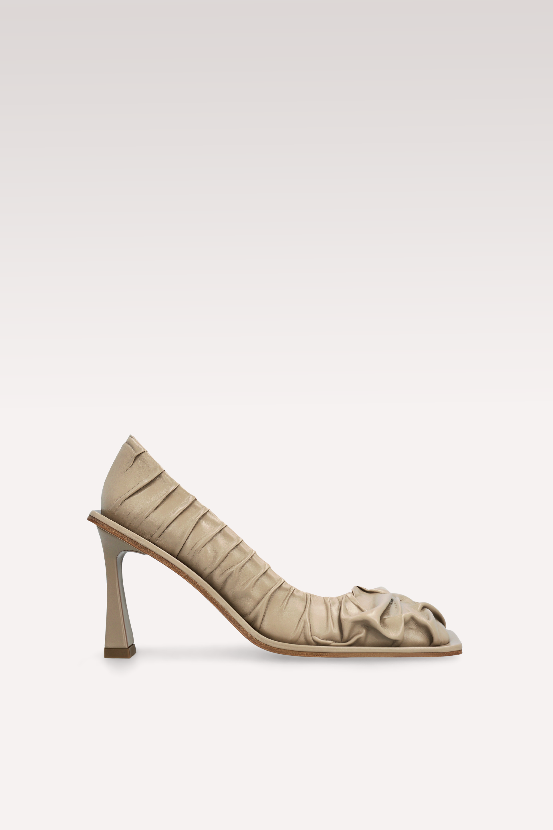 KA TAUPE SOFT NAPPA LEATHER PUMPS