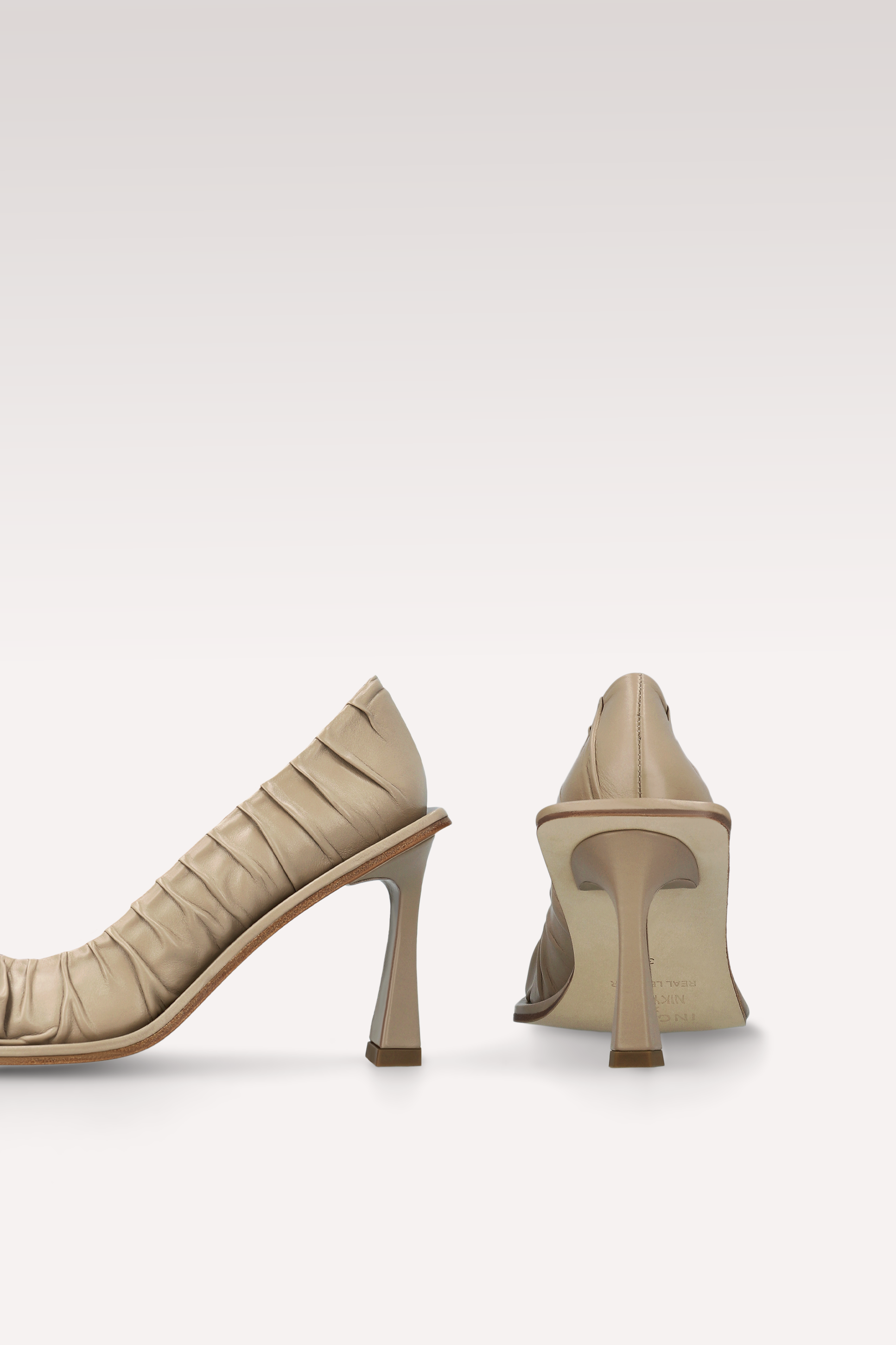 KA TAUPE SOFT NAPPA LEATHER PUMPS