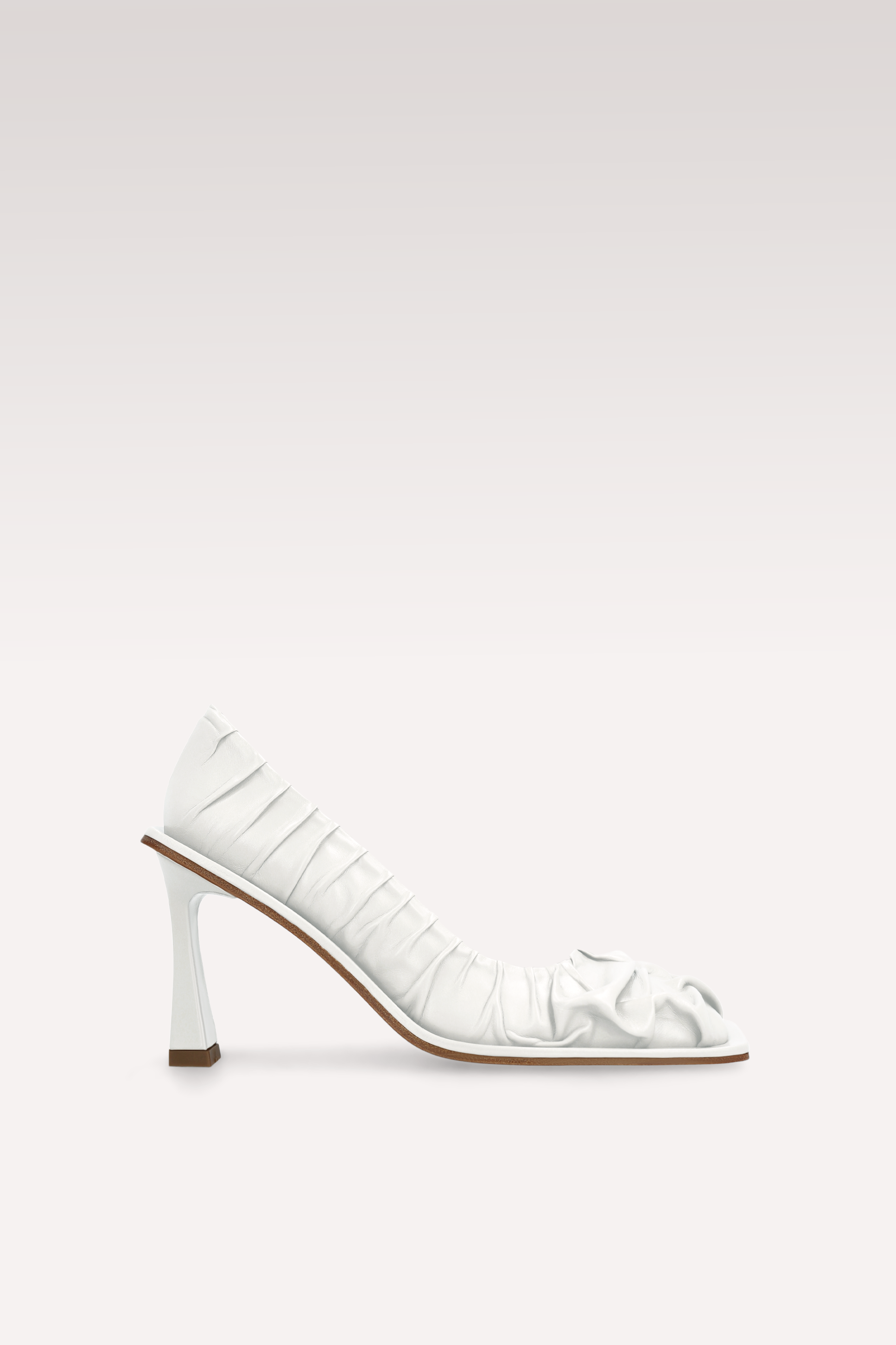 KA WHITE SOFT NAPPA LEATHER PUMPS