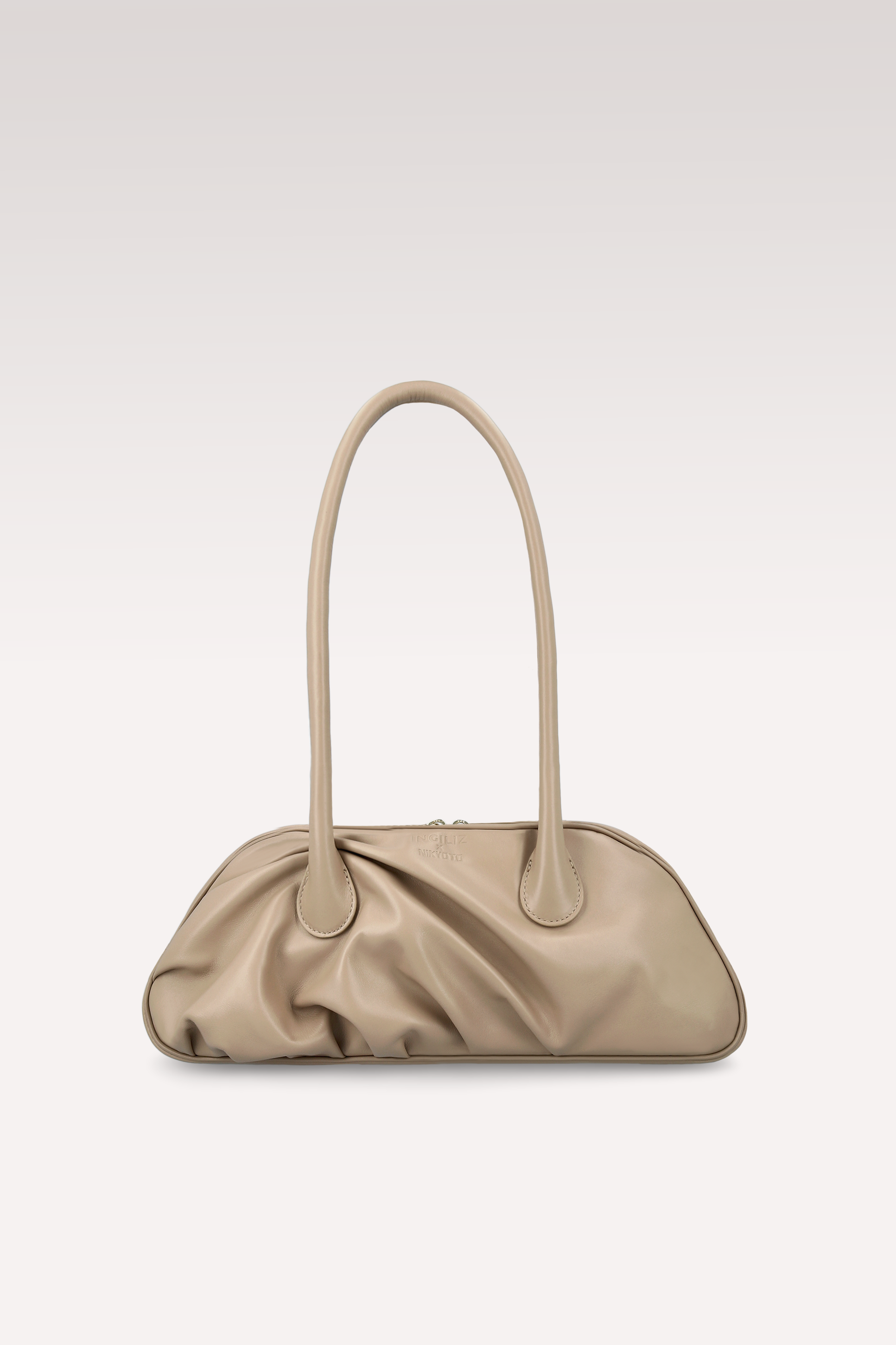 NAMI BEIGE NAPPA LEATHER SHOULDER BAG