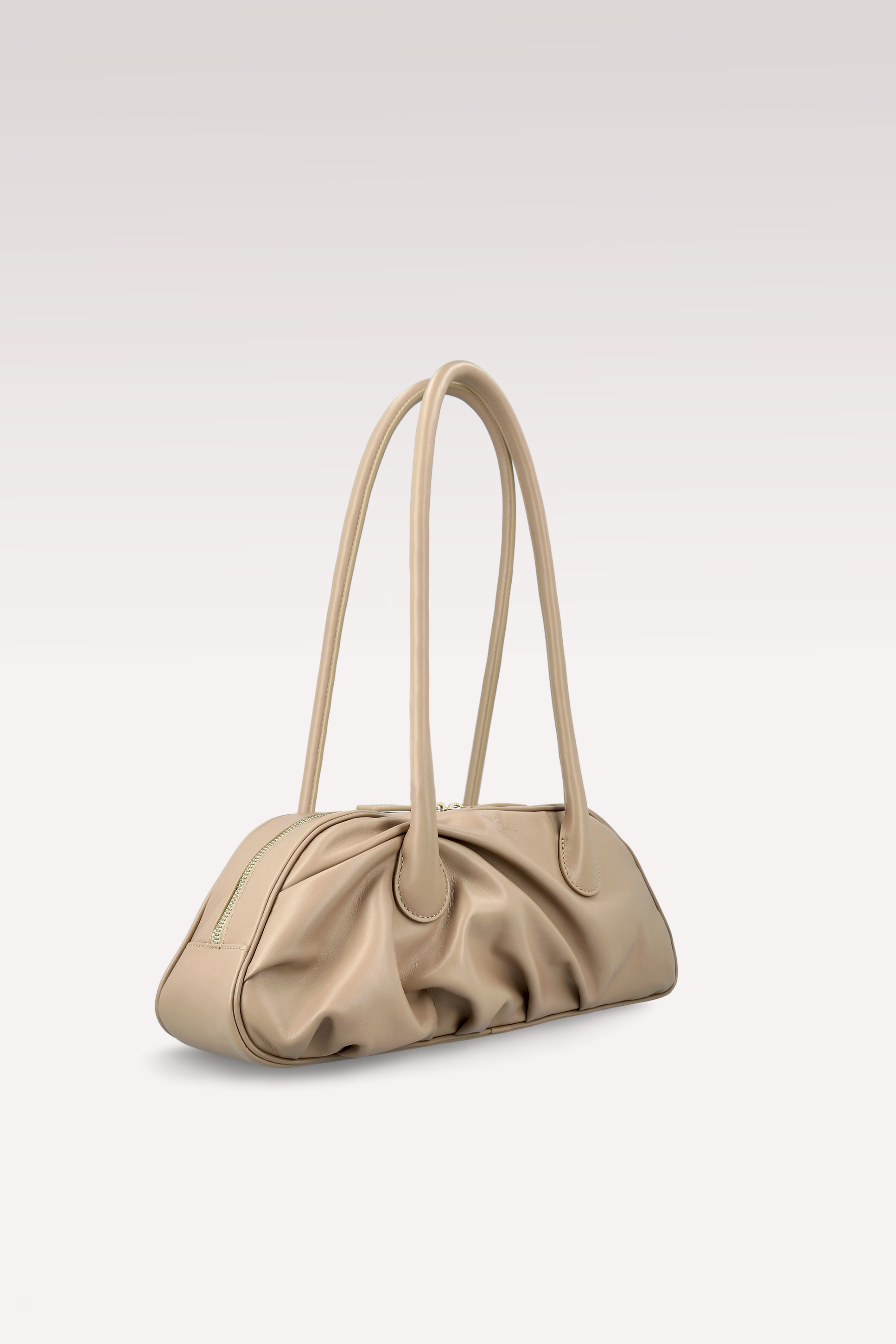 NAMI BEIGE NAPPA LEATHER SHOULDER BAG