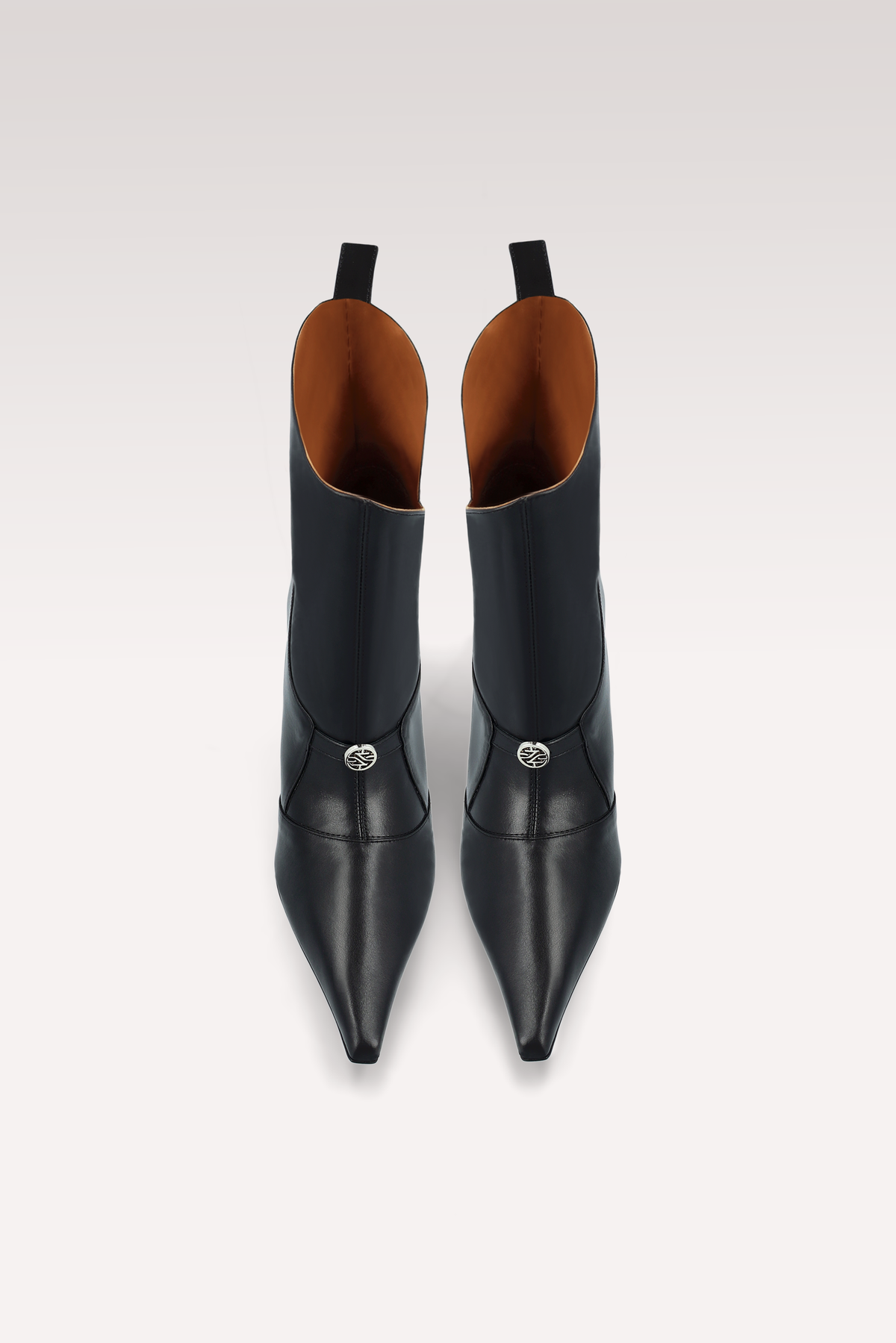 ELIN BLACK LEATHER ANKLE BOOTS