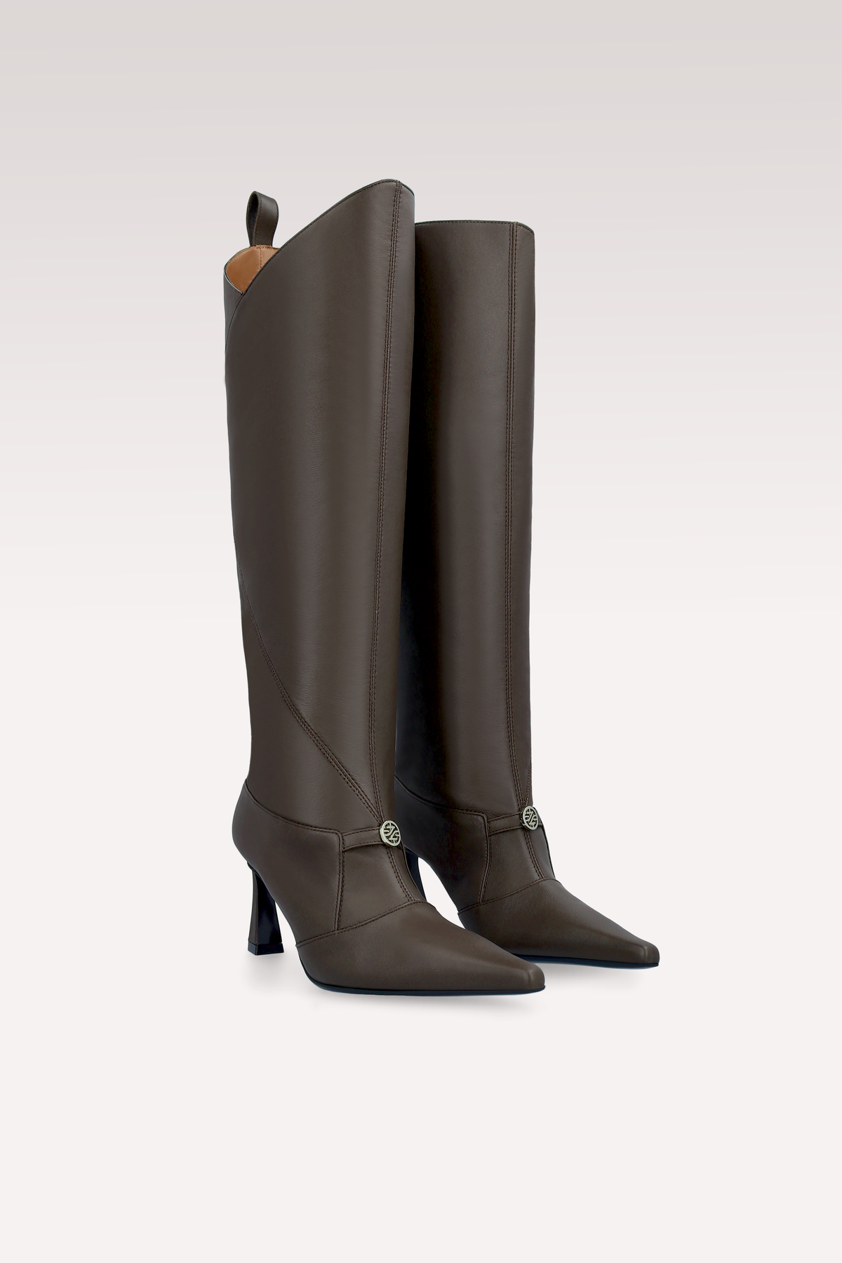 ZERA CHOCOLATE BROWN LEATHER BOOTS