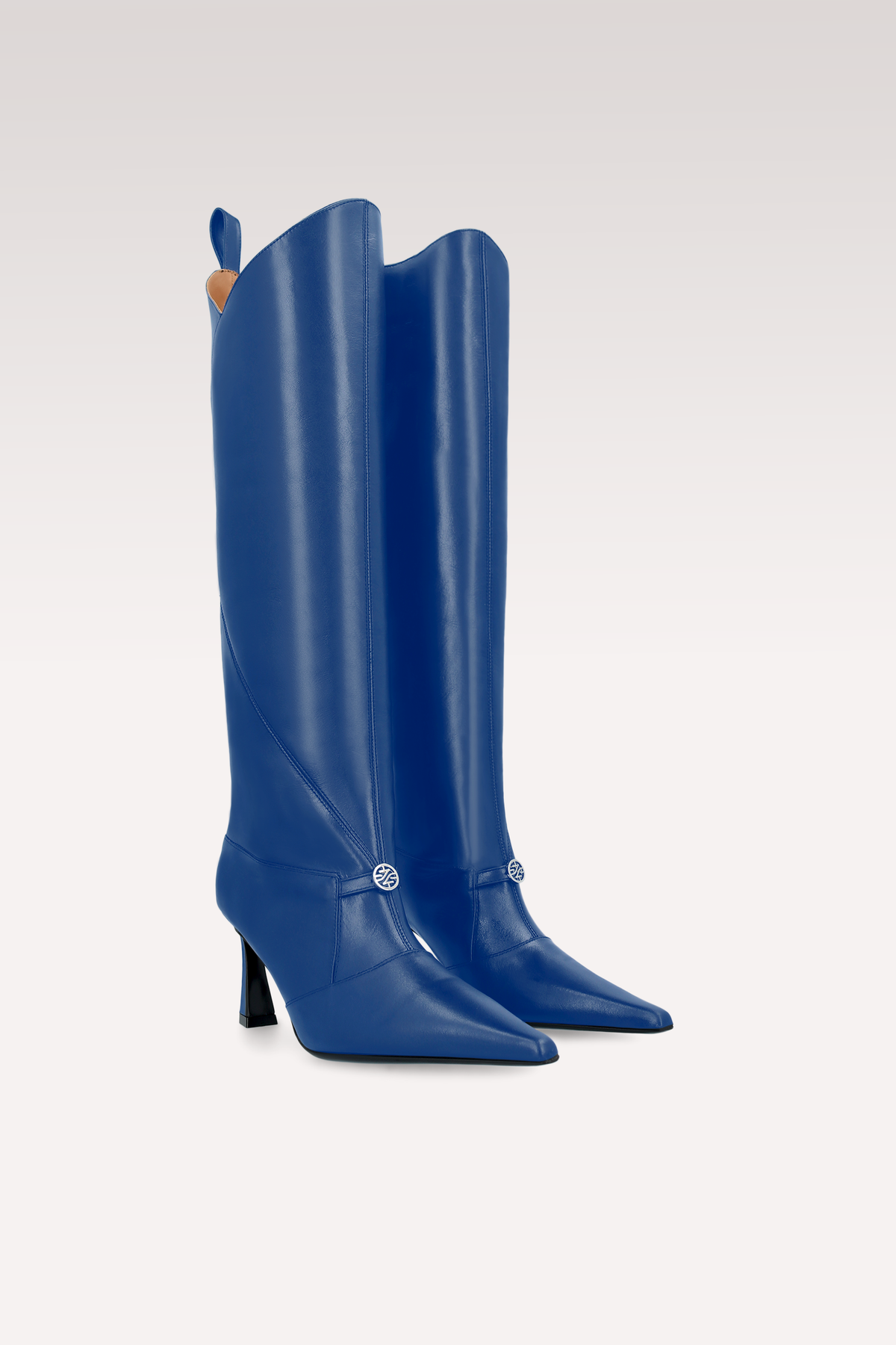 ZERA INK BLUE LEATHER BOOTS