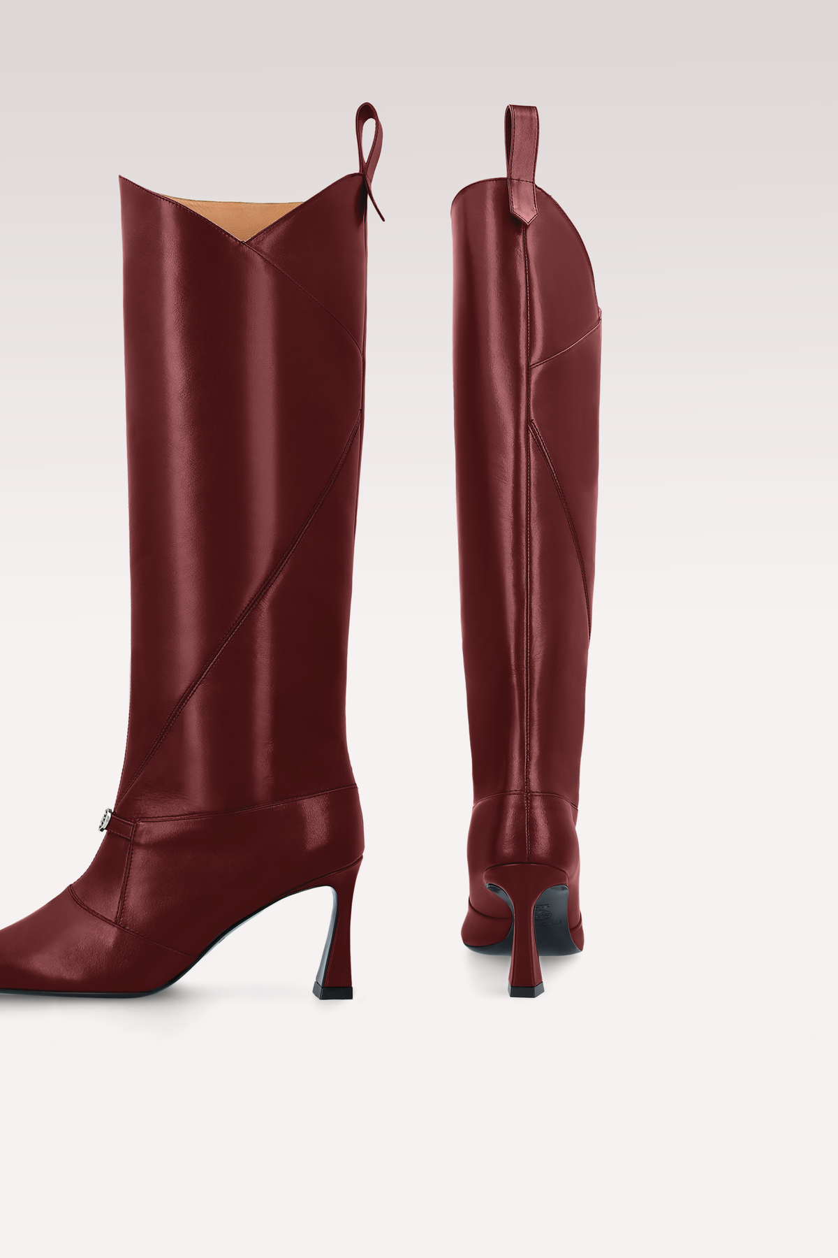ZERA CHERRY LEATHER BOOTS