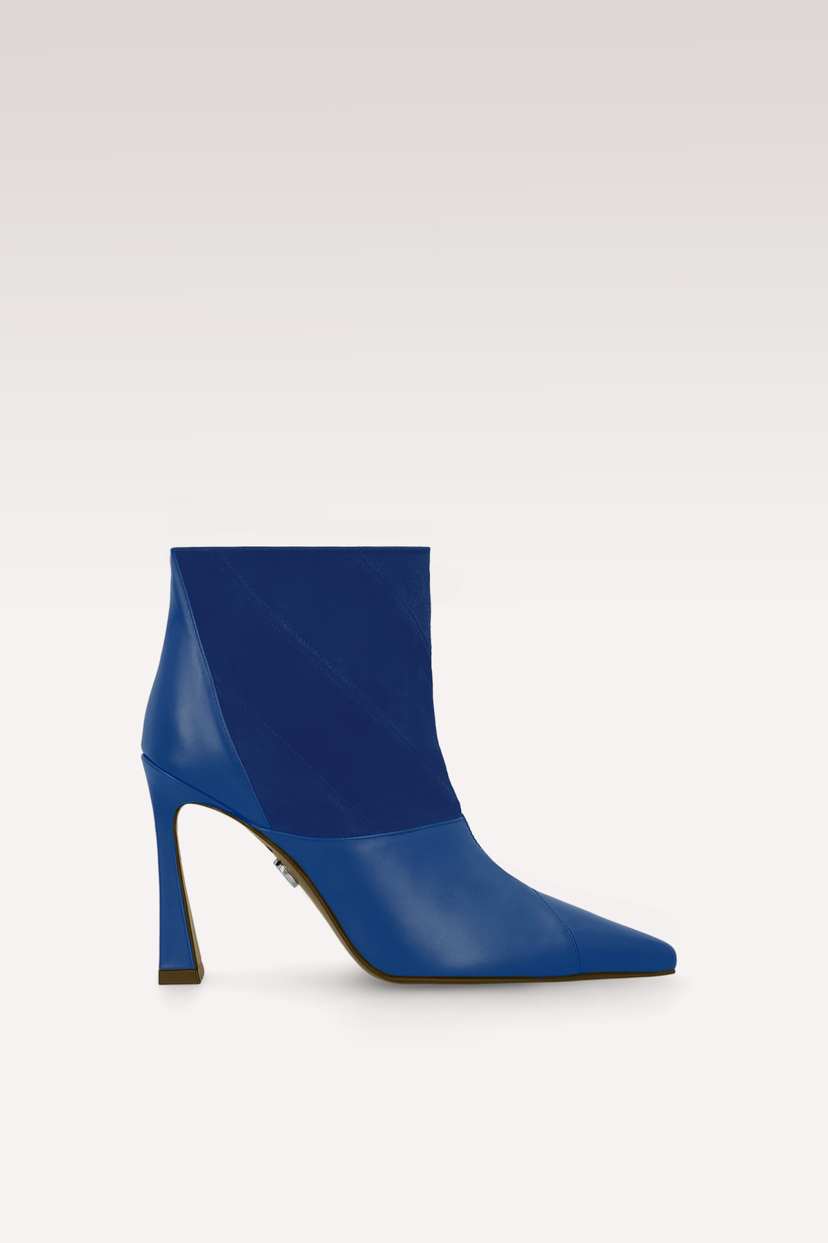 SYRA INK BLUE LEATHER AND SUEDE ANKLE BOOTS