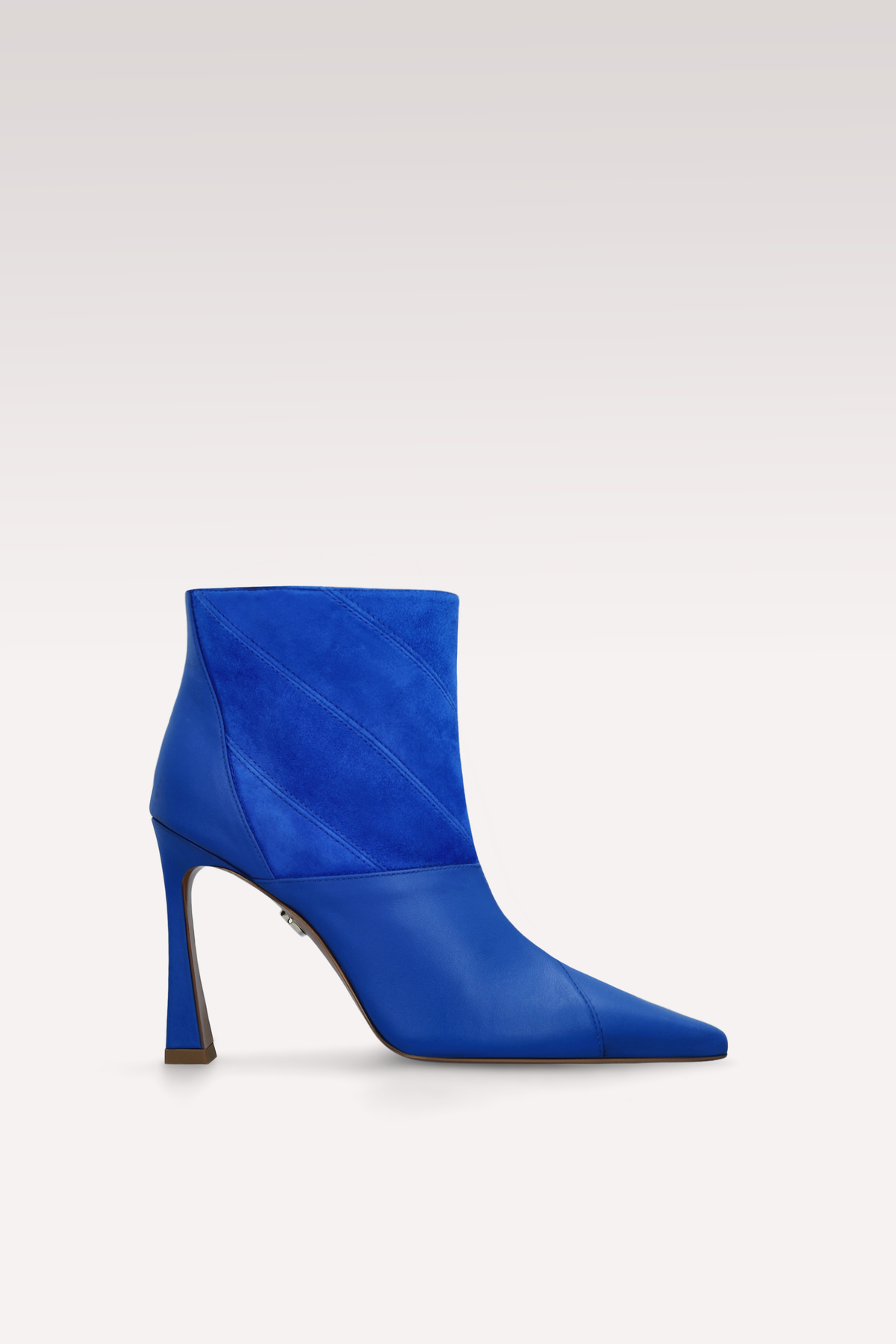 SYRA INK BLUE LEATHER AND SUEDE ANKLE BOOTS