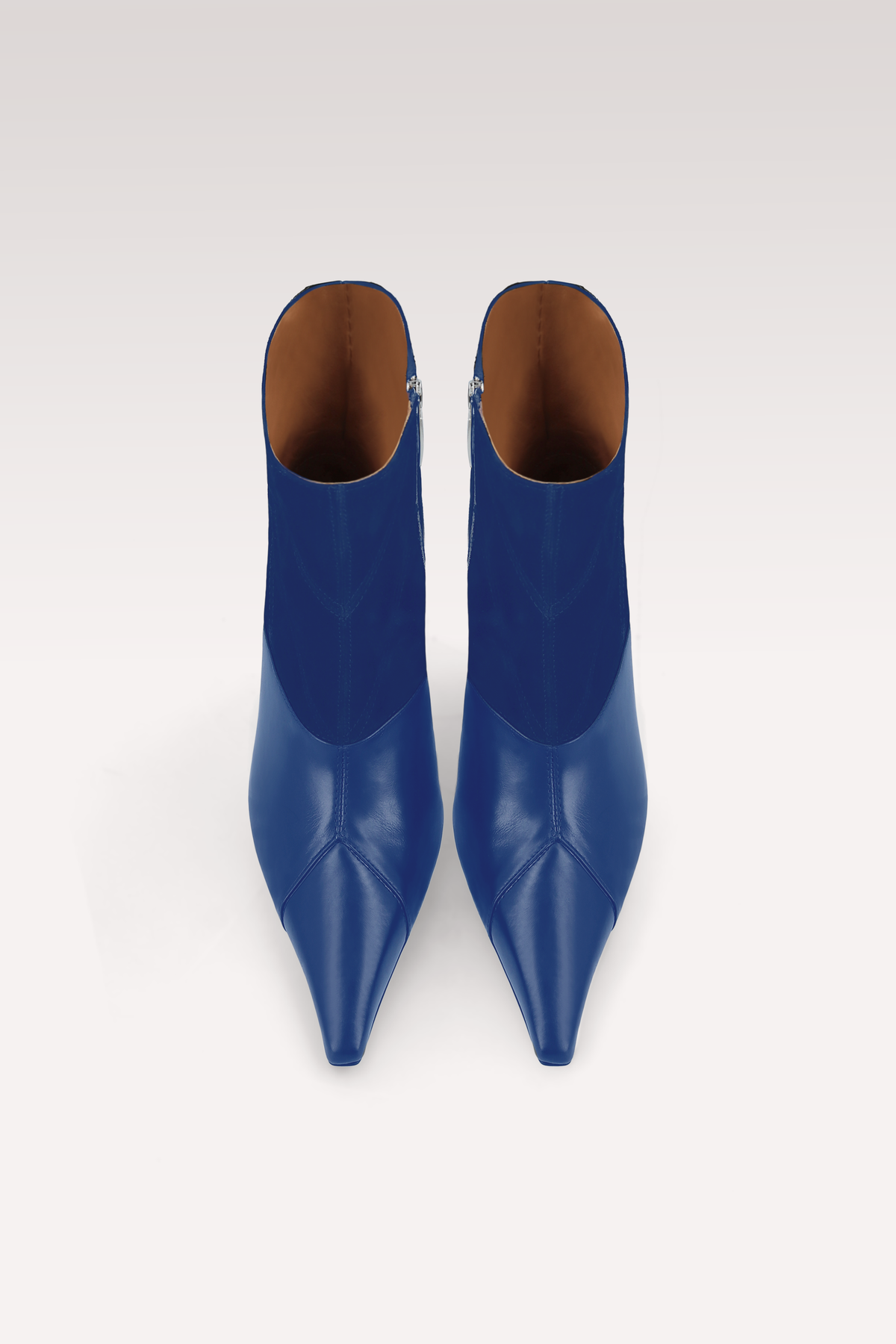 SYRA INK BLUE LEATHER AND SUEDE ANKLE BOOTS