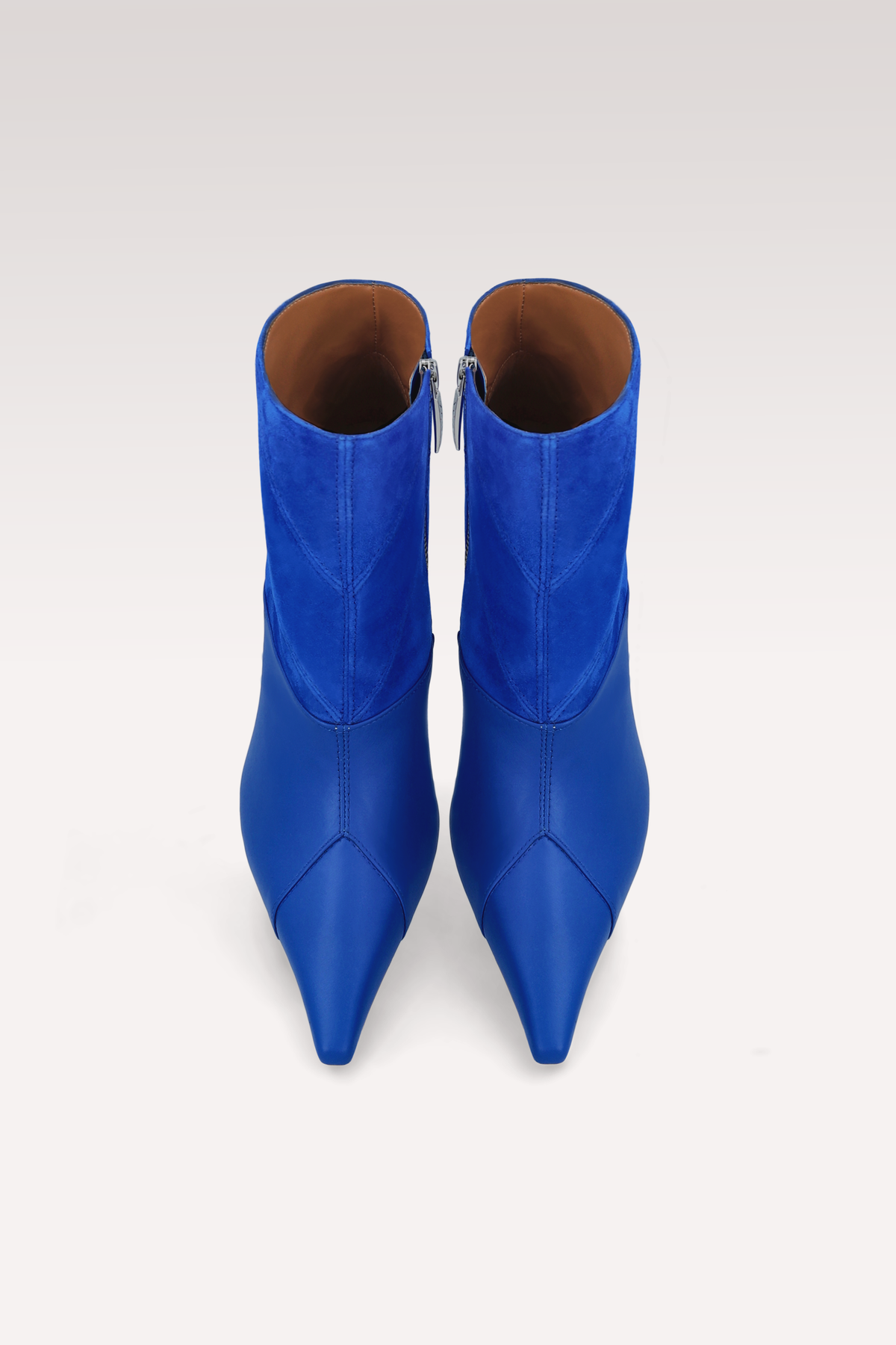 SYRA INK BLUE LEATHER AND SUEDE ANKLE BOOTS