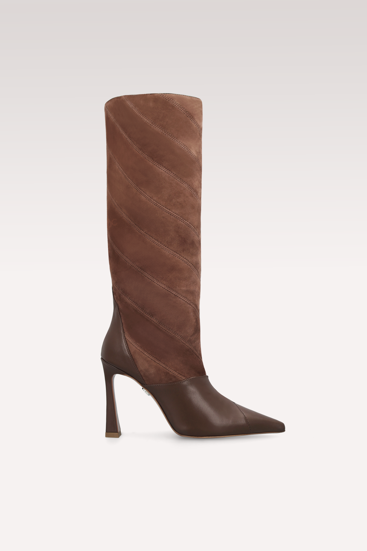 KALIS CHOCOLATE BROWN LEATHER AND SUEDE BOOTS
