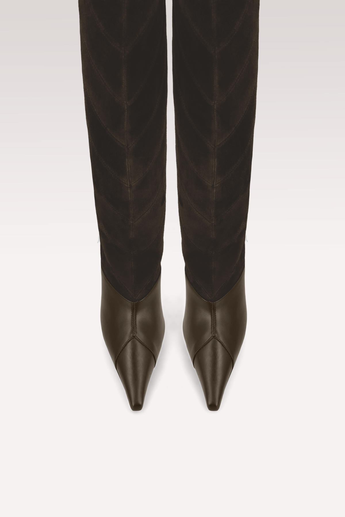 KALIS CHOCOLATE BROWN LEATHER AND SUEDE BOOTS