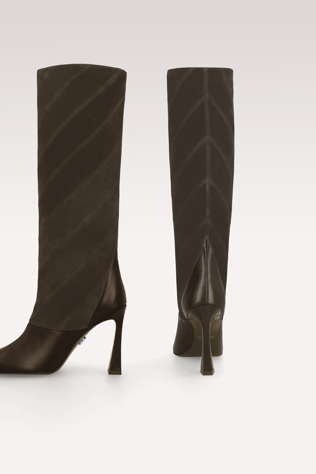 KALIS CHOCOLATE BROWN LEATHER AND SUEDE BOOTS