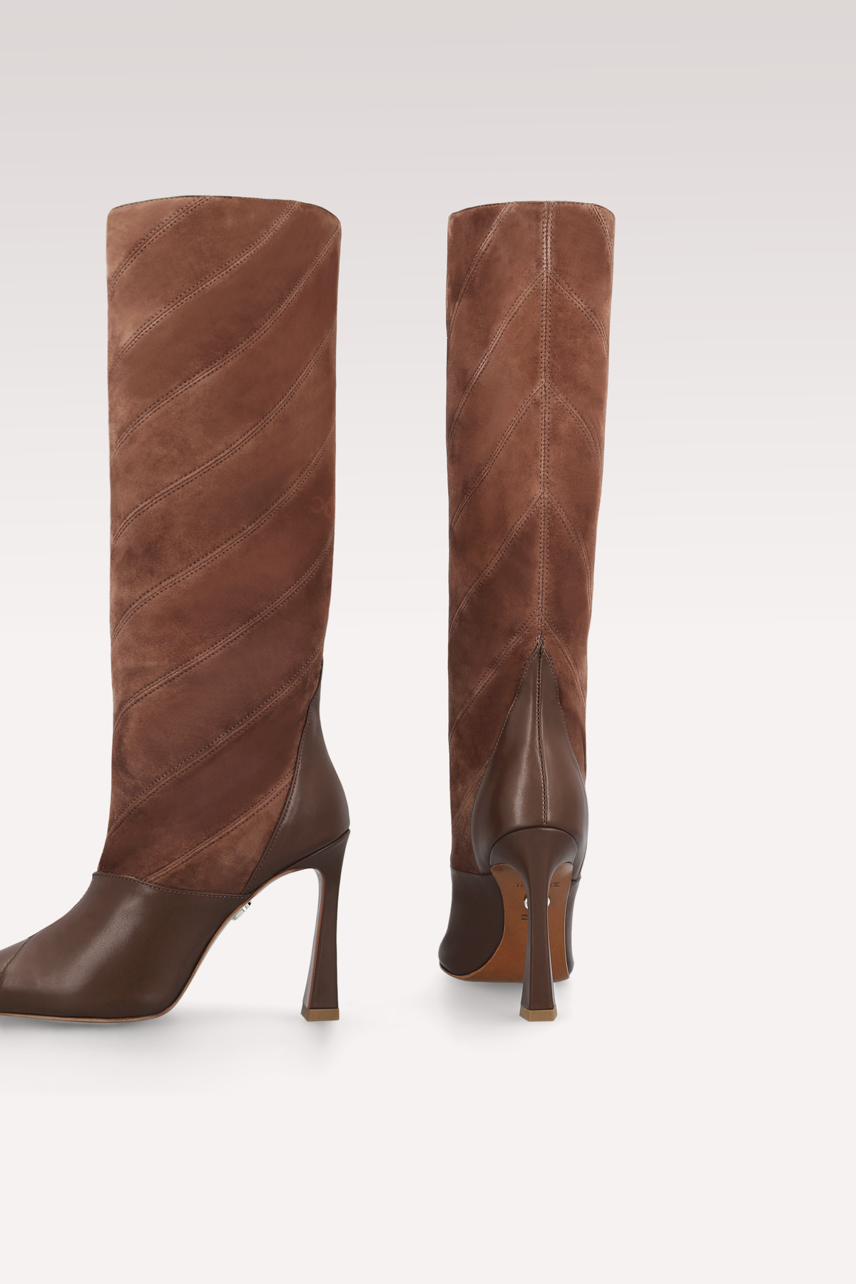 KALIS CHOCOLATE BROWN LEATHER AND SUEDE BOOTS