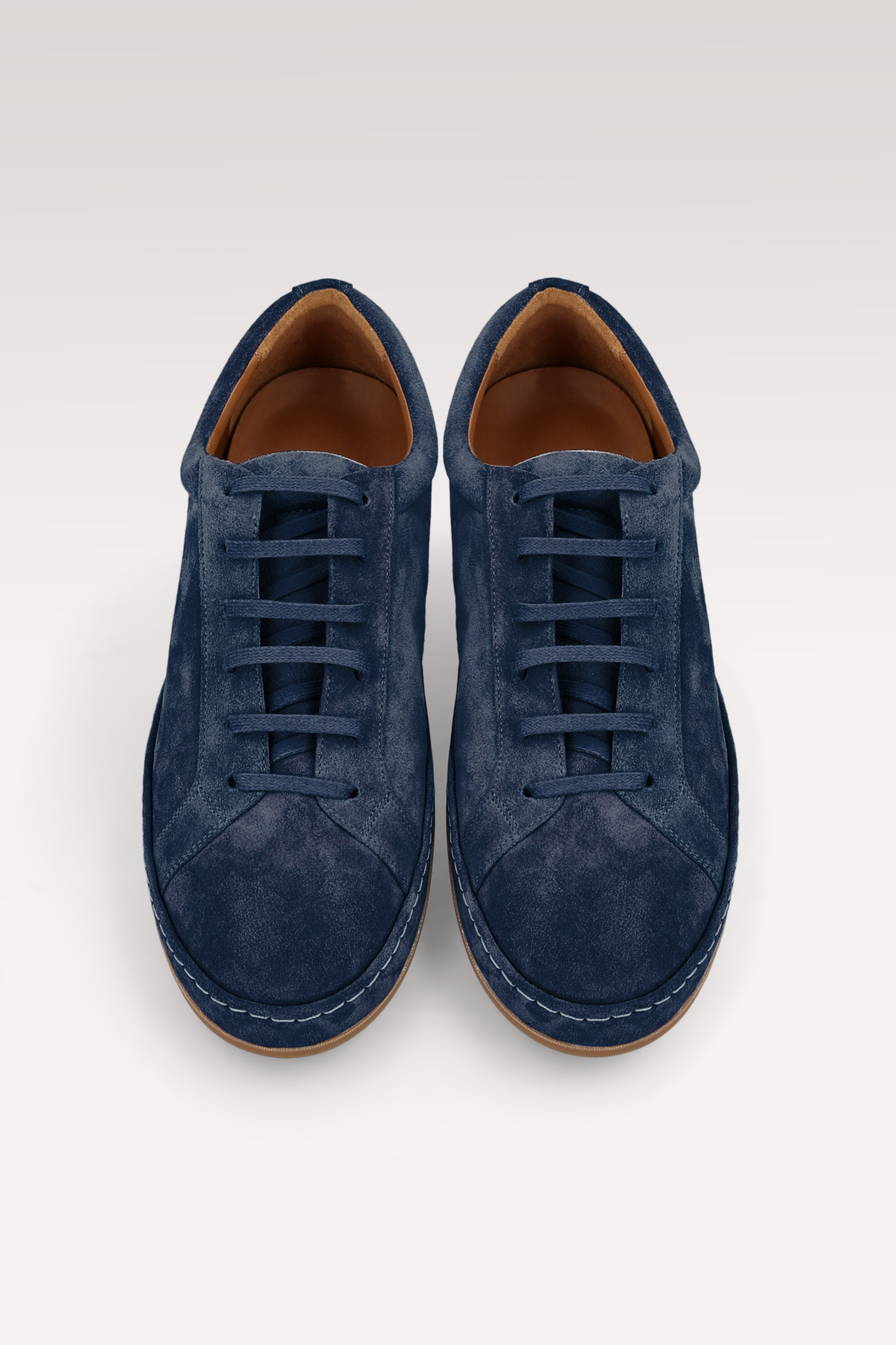 ENZO DARK BLUE SUEDE LEATHER SNEAKERS