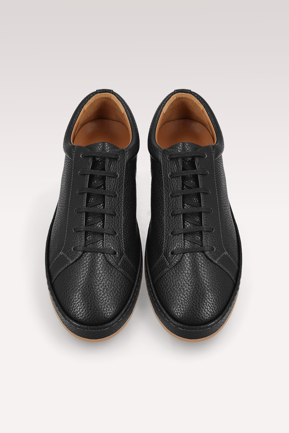 ENZO BLACK GRAIN LEATHER SNEAKERS