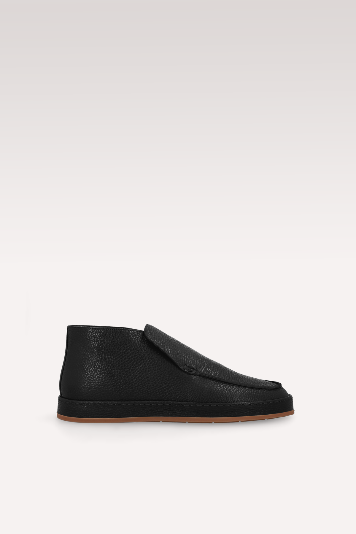 ROMEO BLACK GRAIN LEATHER ANKLE BOOTS
