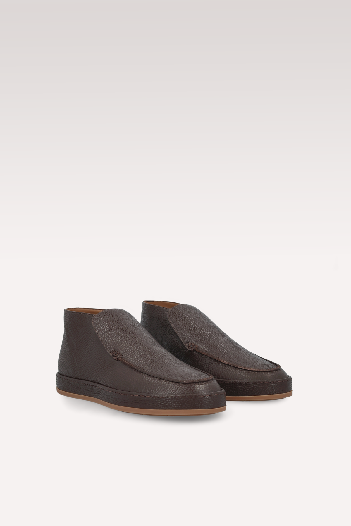 ROMEO BROWN GRAIN LEATHER ANKLE BOOTS
