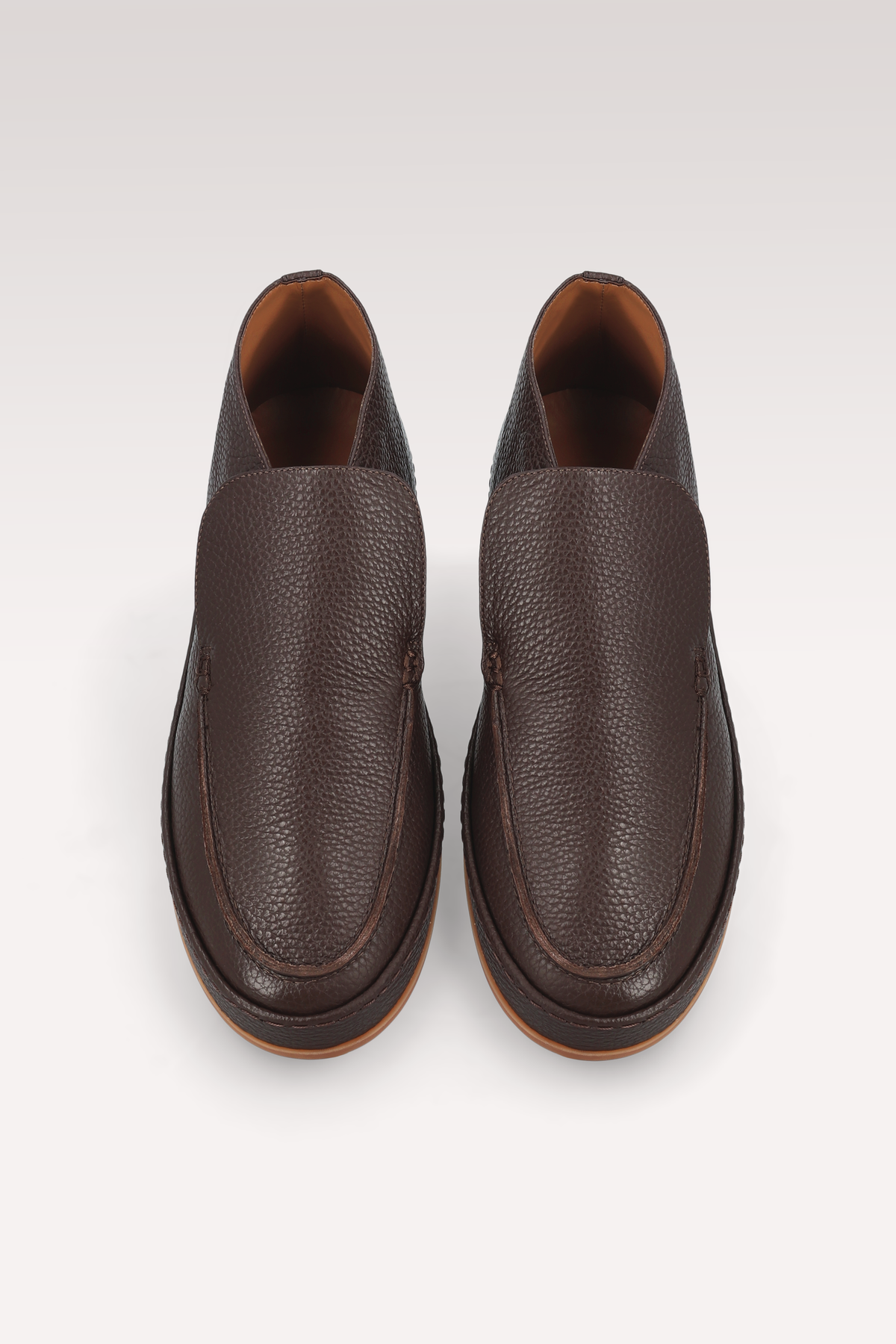ROMEO BROWN GRAIN LEATHER ANKLE BOOTS