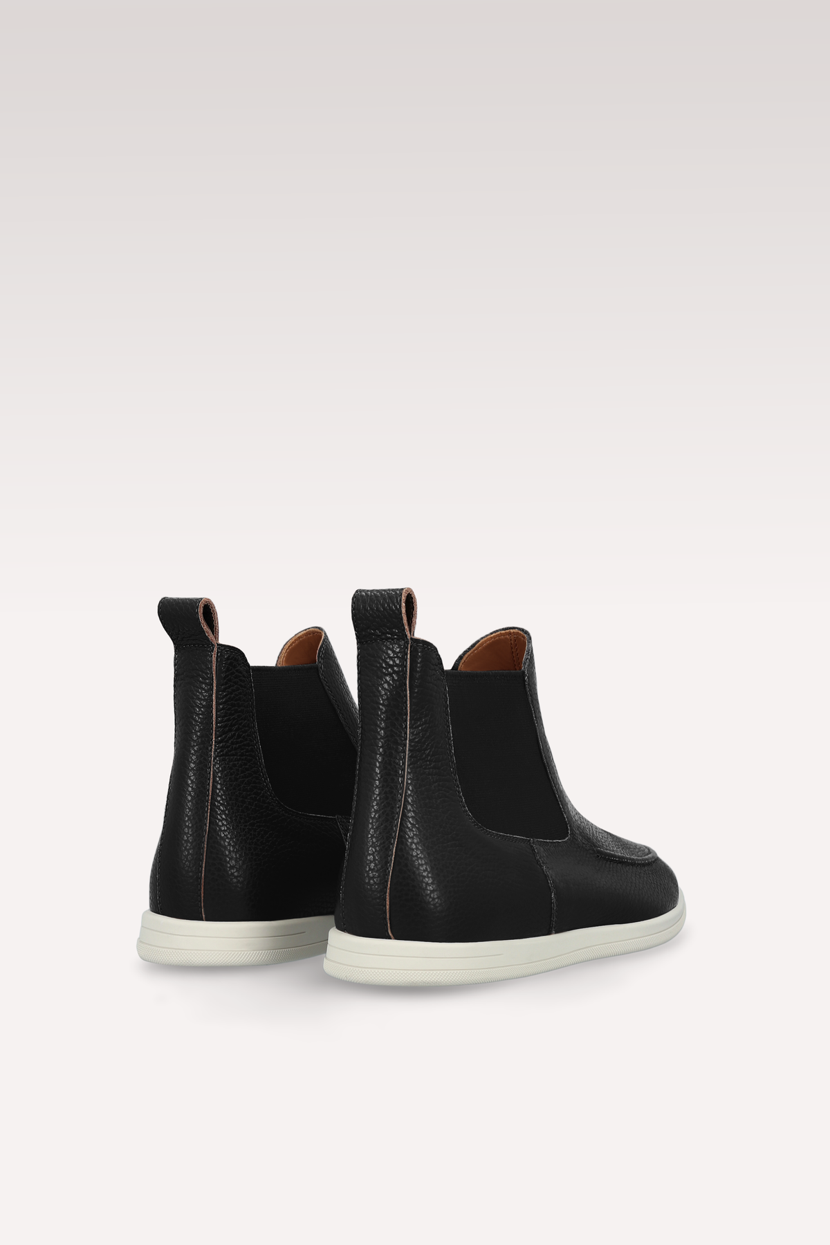 VITO BLACK GRAIN LEATHER ANKLE BOOTS