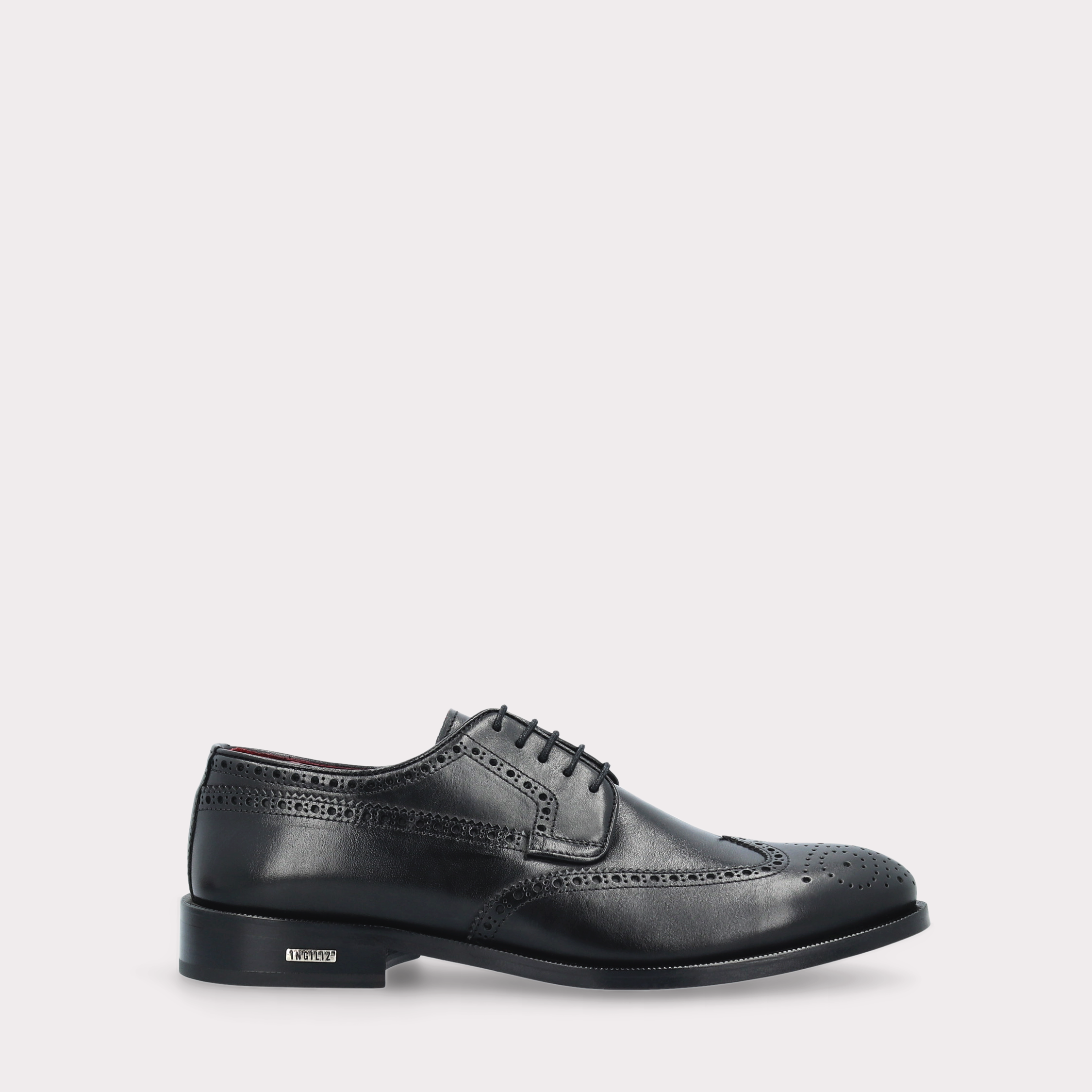 BERGAMO 01 black leather derby shoes