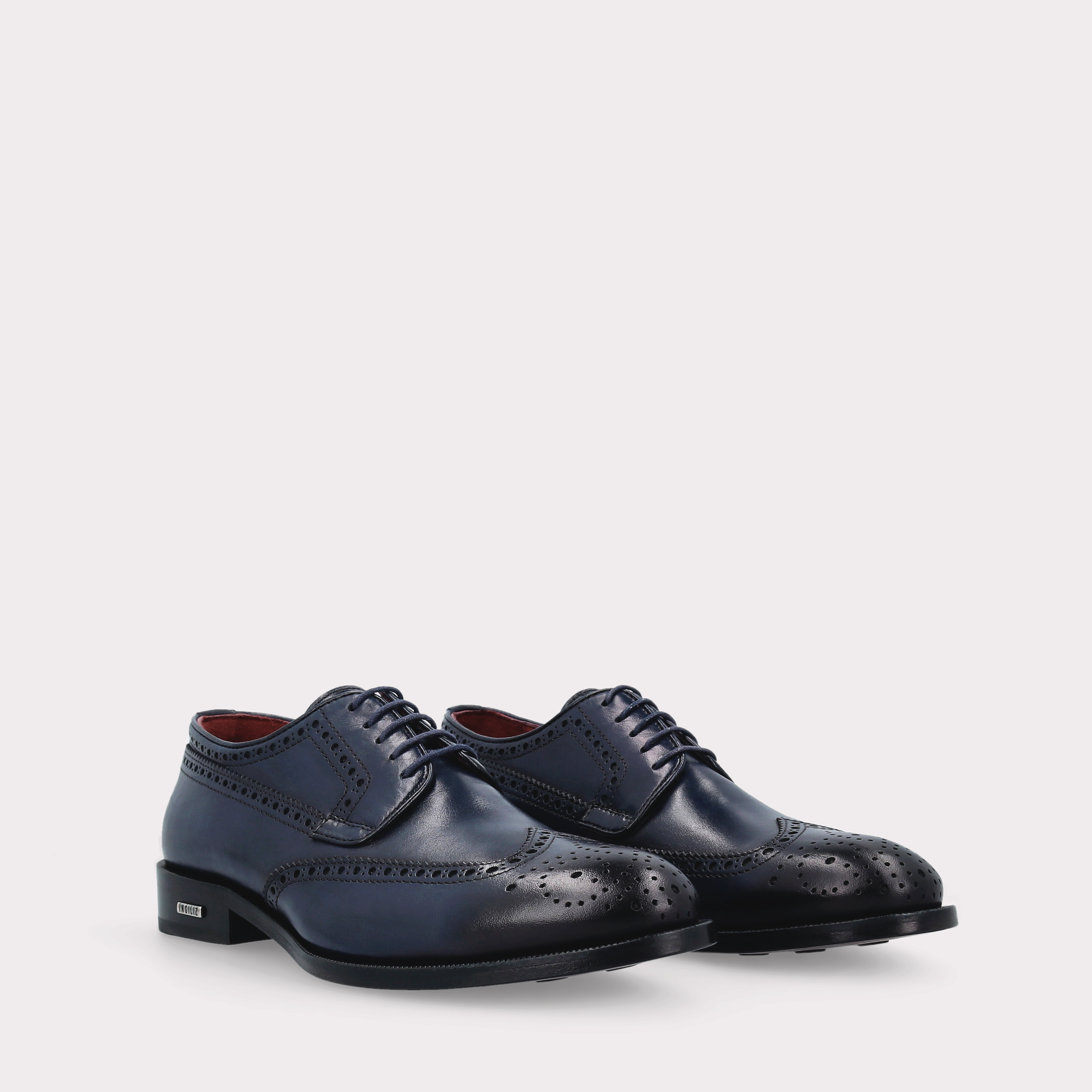 BERGAMO 01 dark blue leather derby shoes