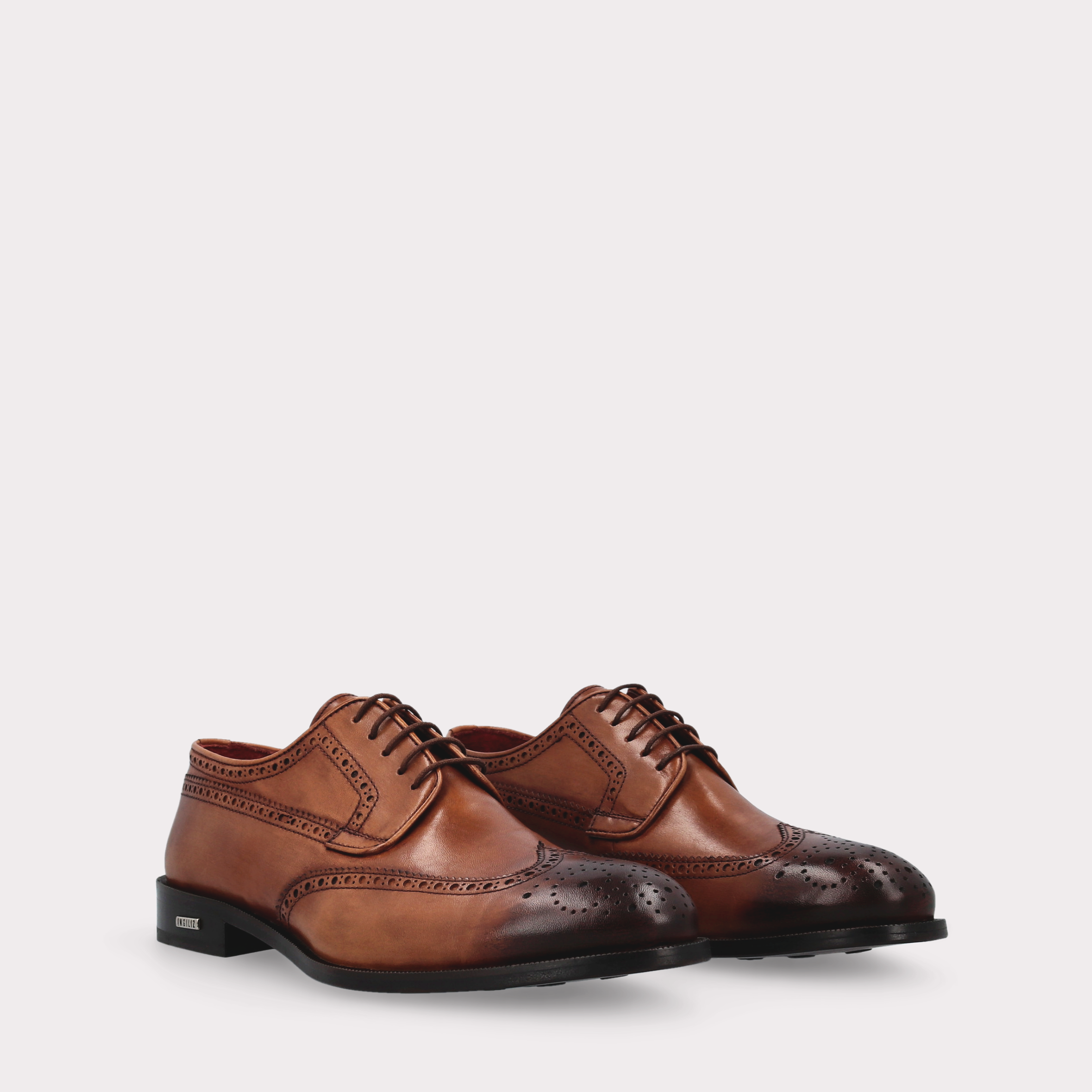 BERGAMO 01 brown leather derby shoes